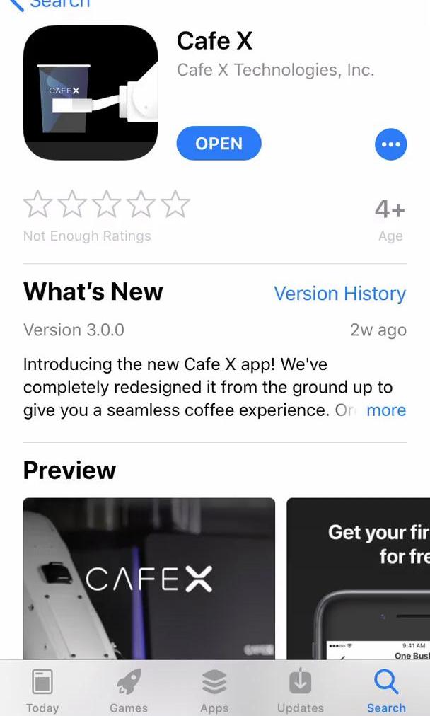 Cafe X Onboarding preview