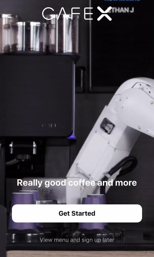 Cafe X Screen screen in the Onboarding flow