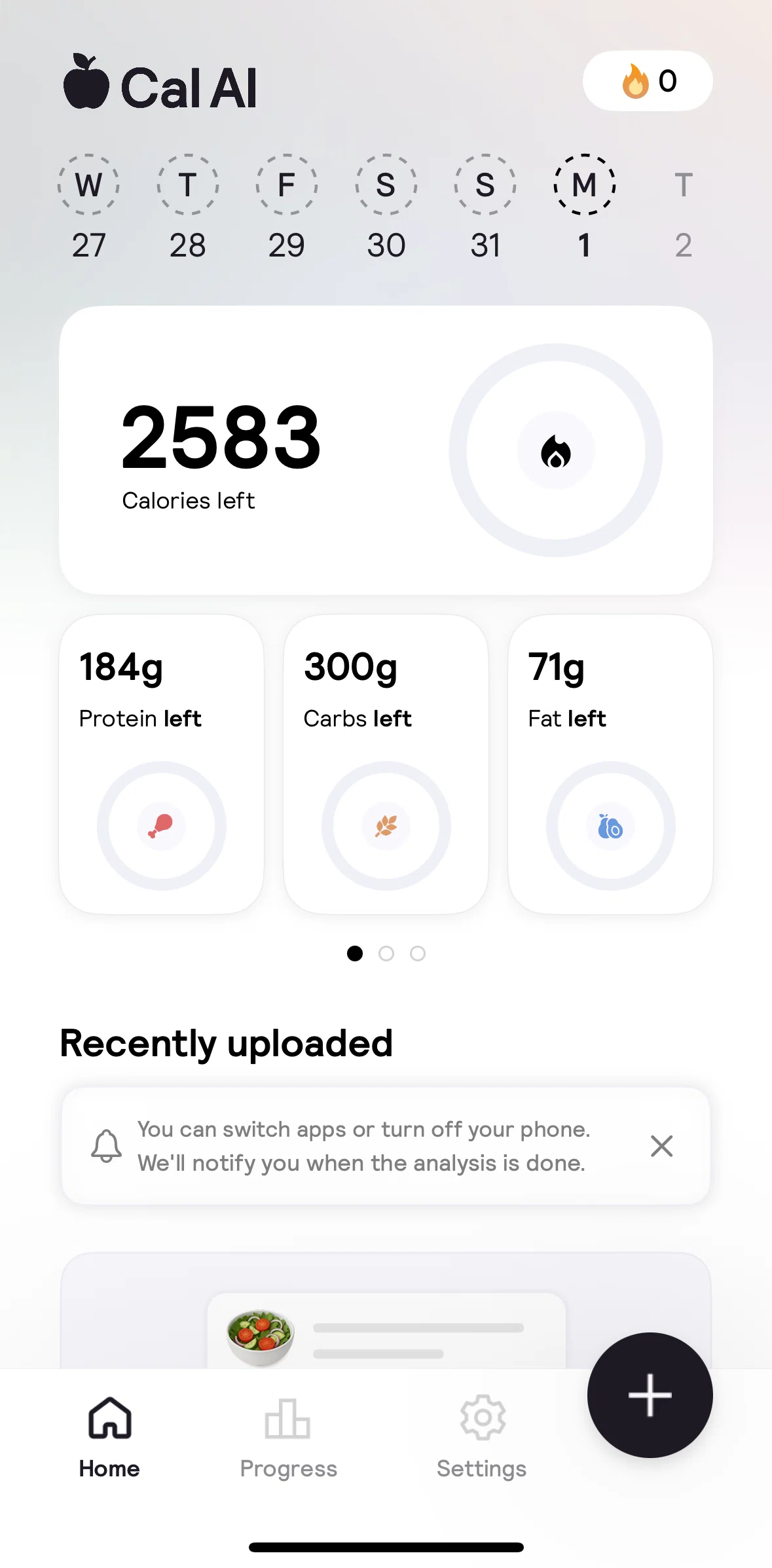 Cal AI Screen screen in the Scanning a food flow