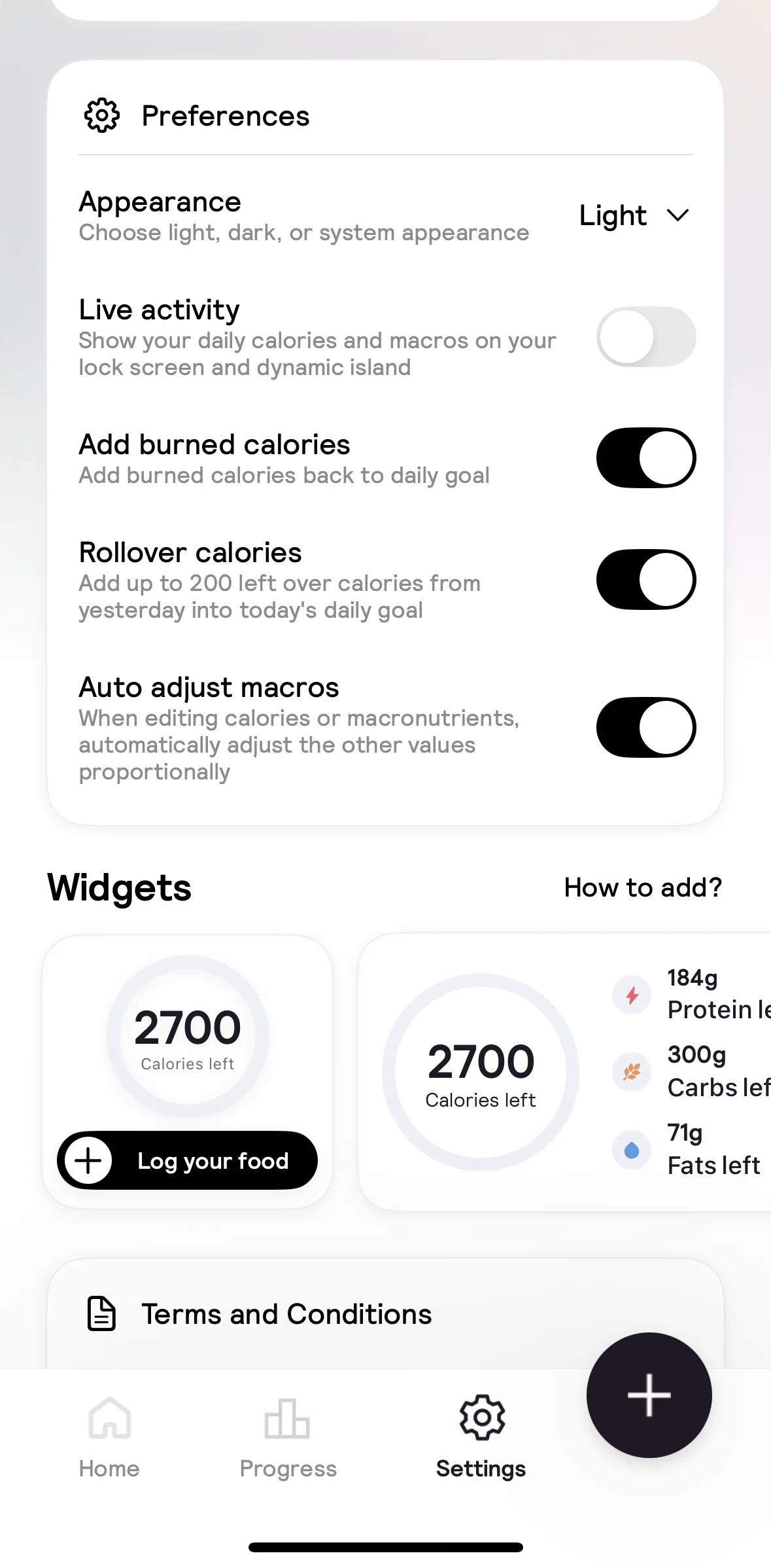 Cal AI Screen screen in the Switching to dark mode flow
