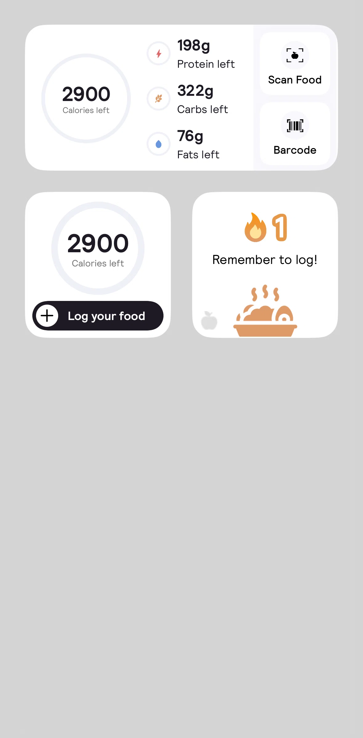 Cal AI Screen screen in the Widgets flow