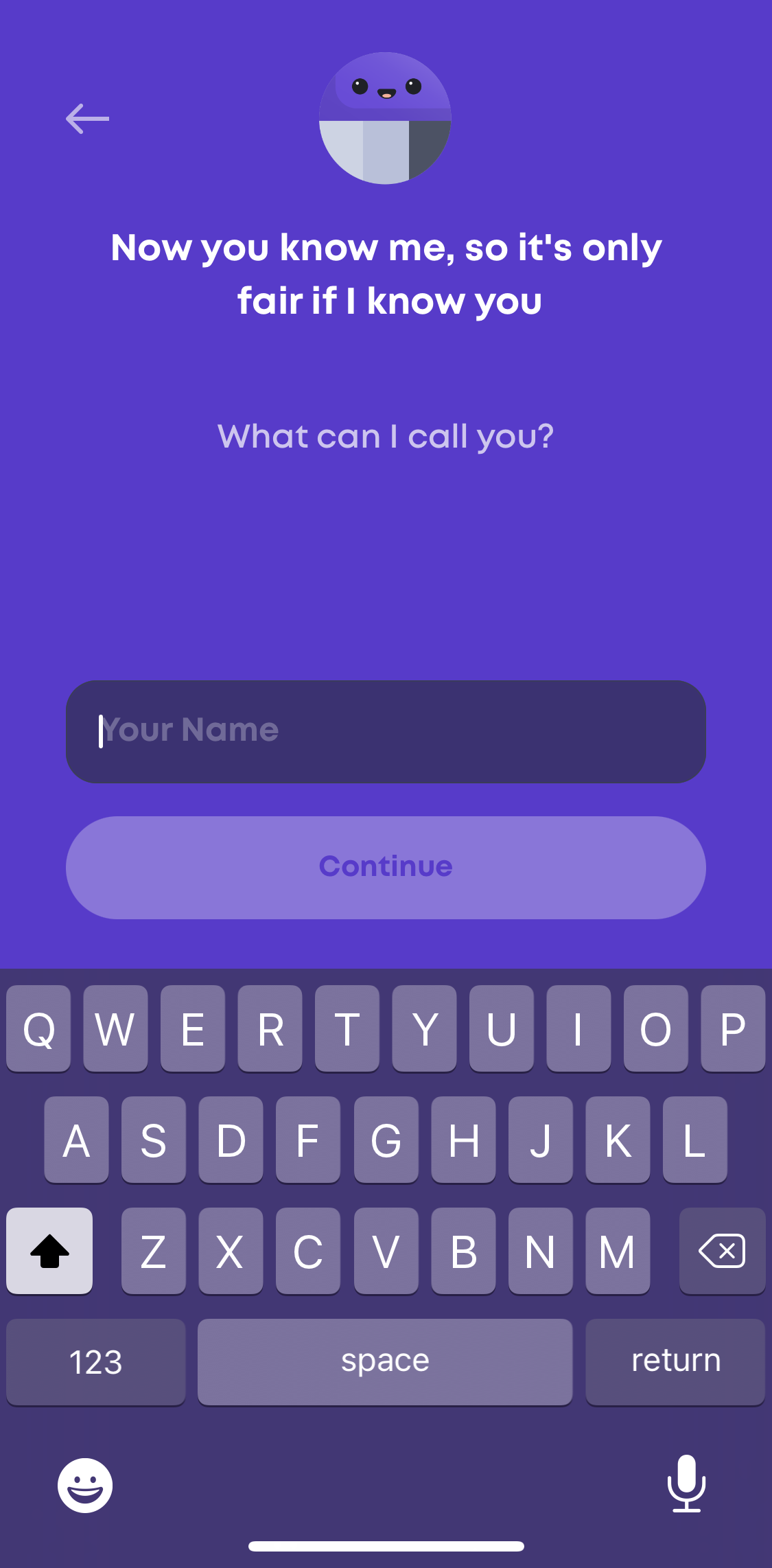 Calendar Buddy Enter name screen in the General Browsing flow