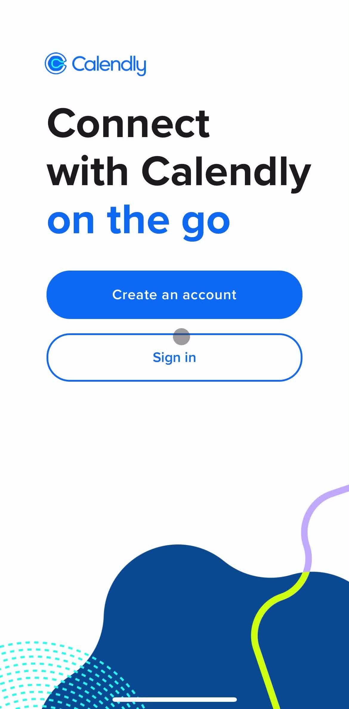 Calendly Sign in screen in the Resetting Password flow