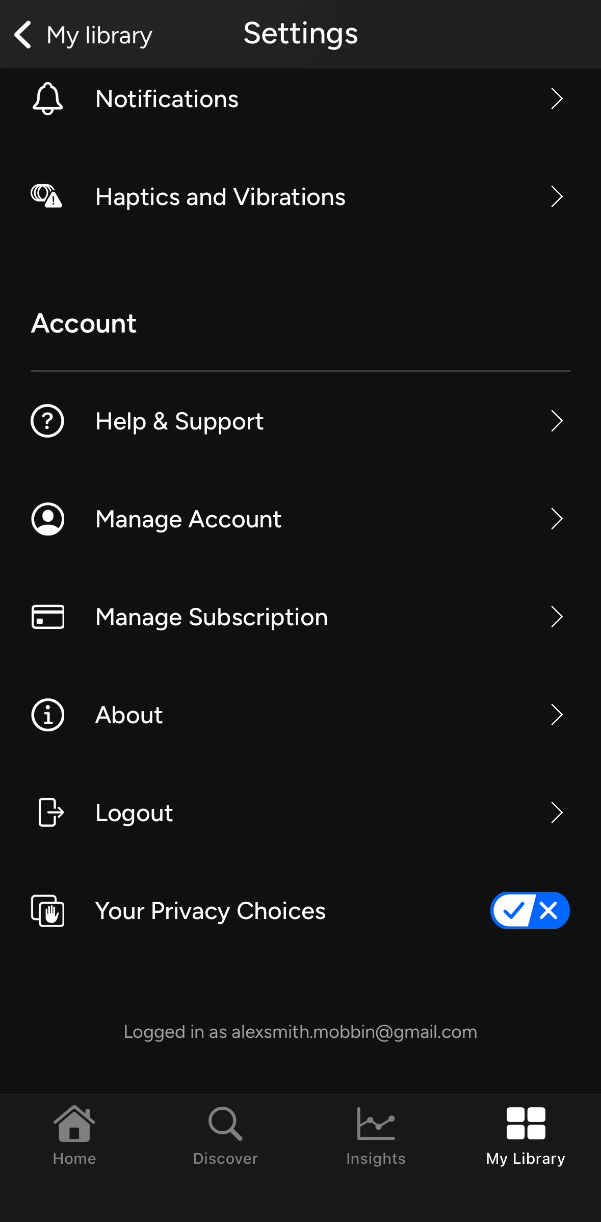 Calm Sleep Screen screen in the About flow