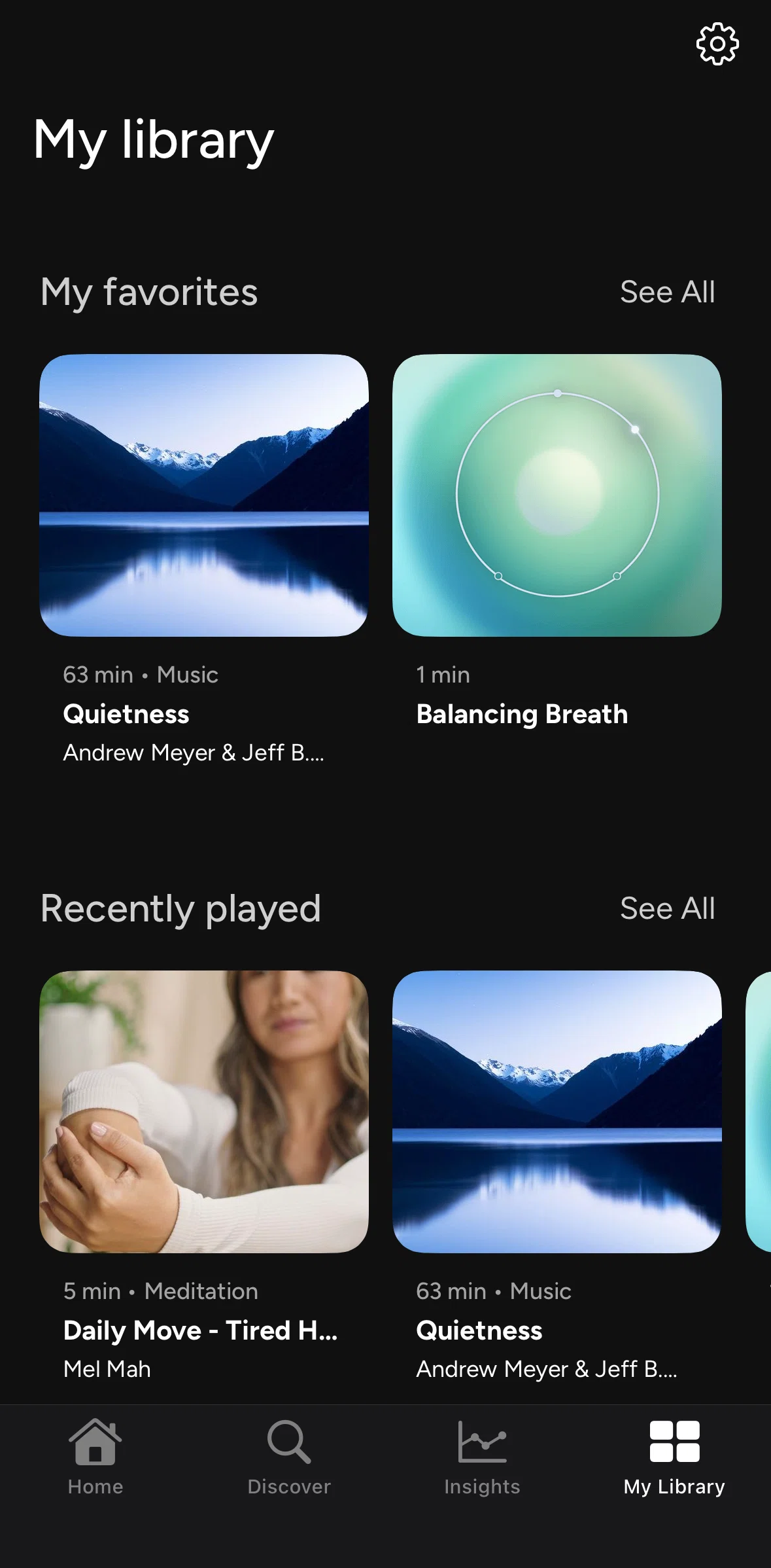 Calm Sleep Screen screen in the Favorites flow