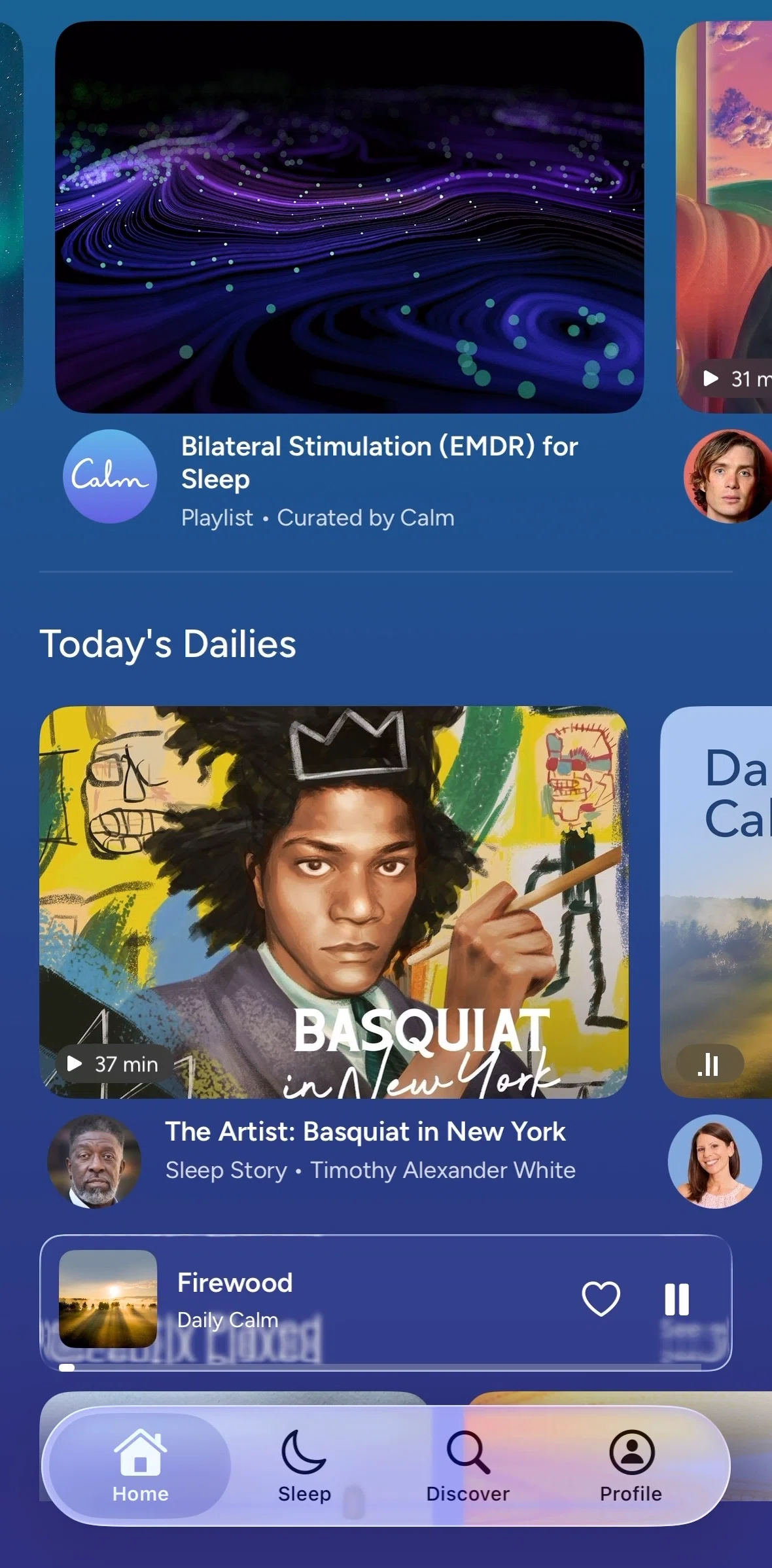 Calm Screen 1 screen in the Playlist detail flow