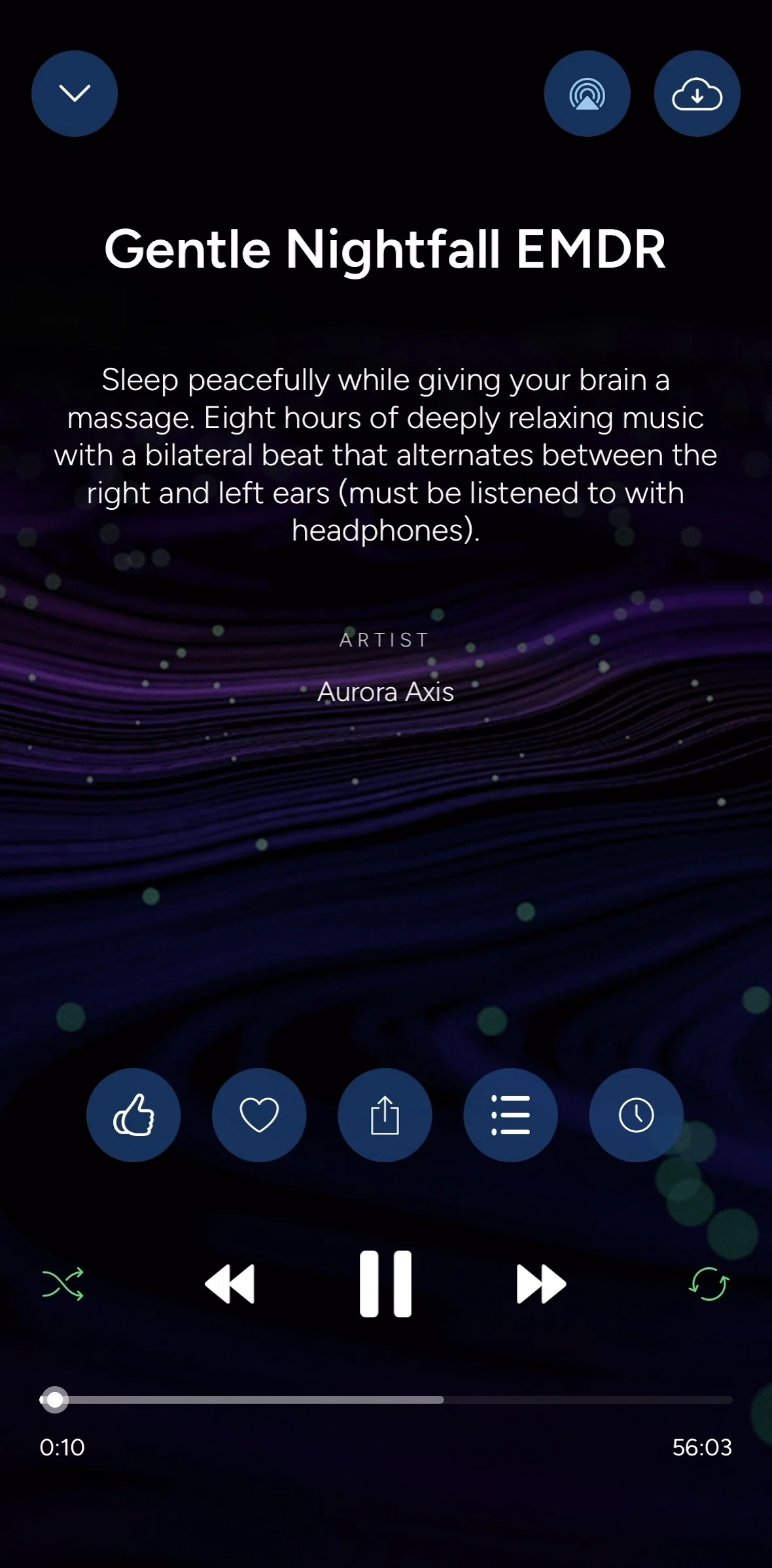 Calm Screen 1 screen in the Setting up a sleep timer flow