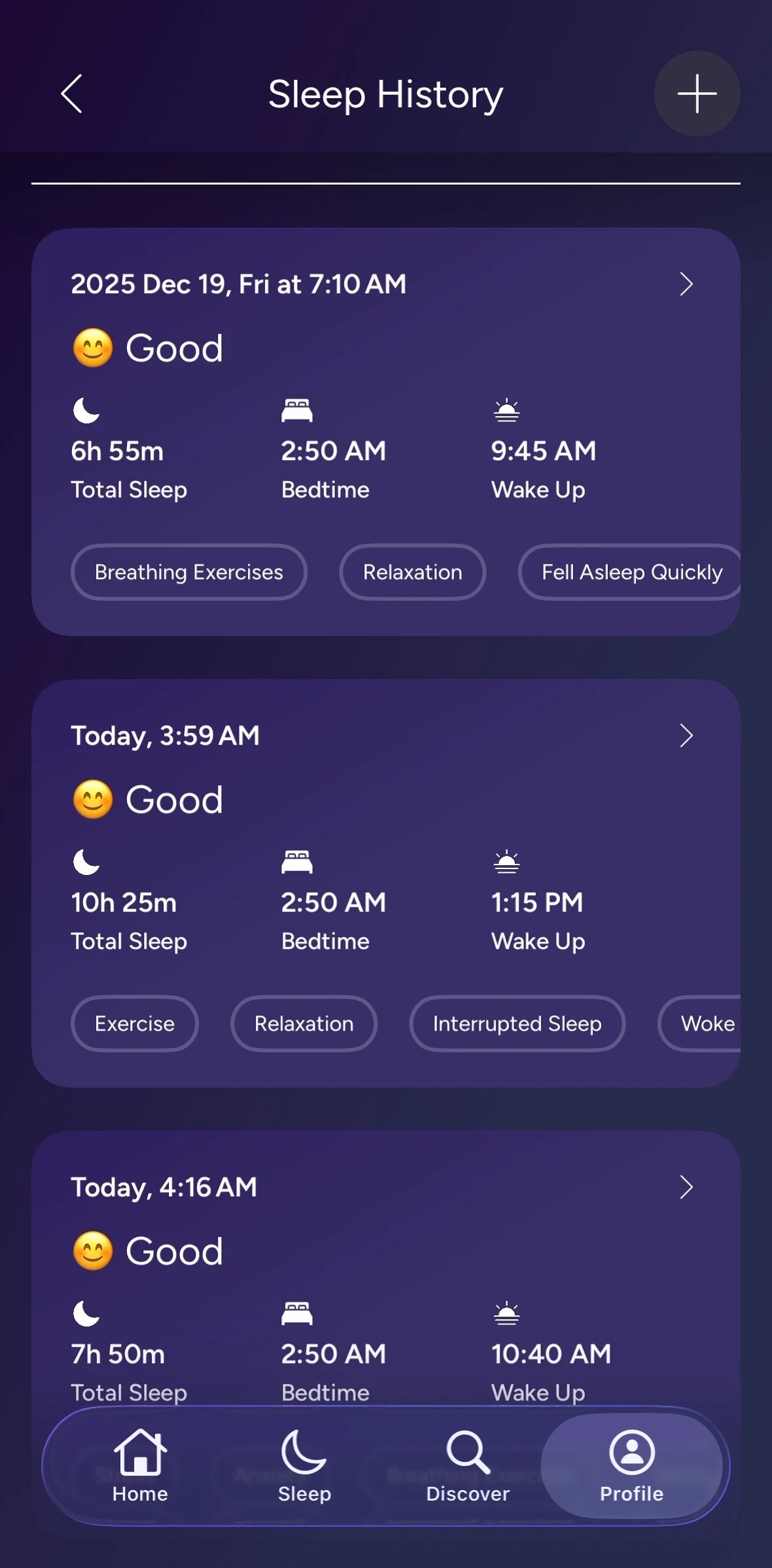 Calm Screen 1 screen in the Sleep detail flow