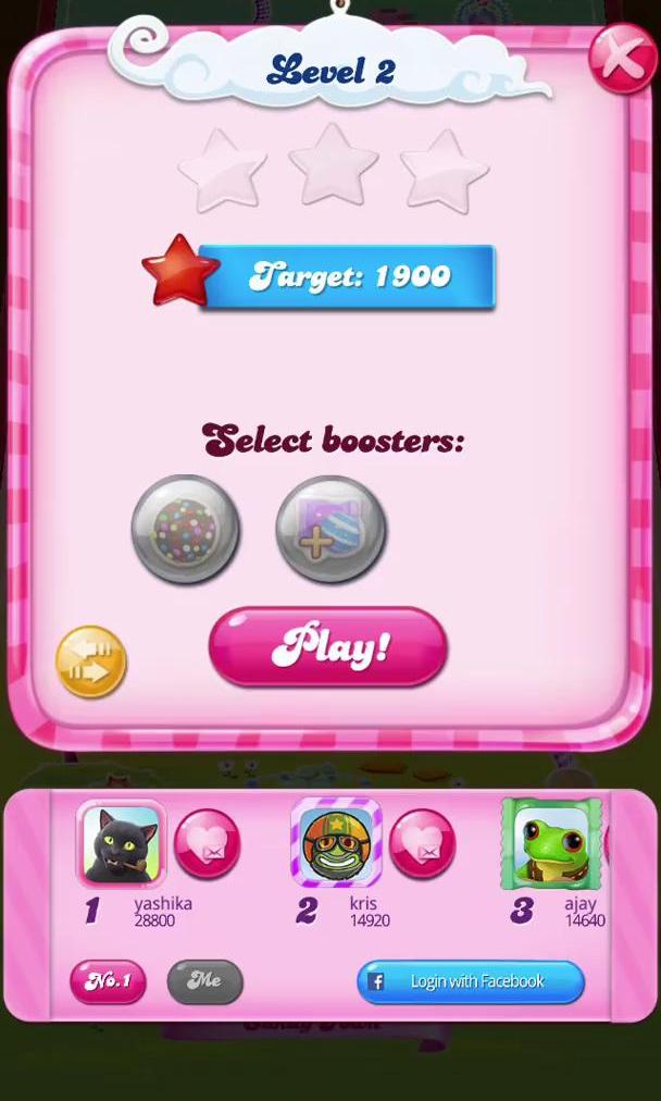 Candy Crush Saga Screen screen in the Completing A Level flow