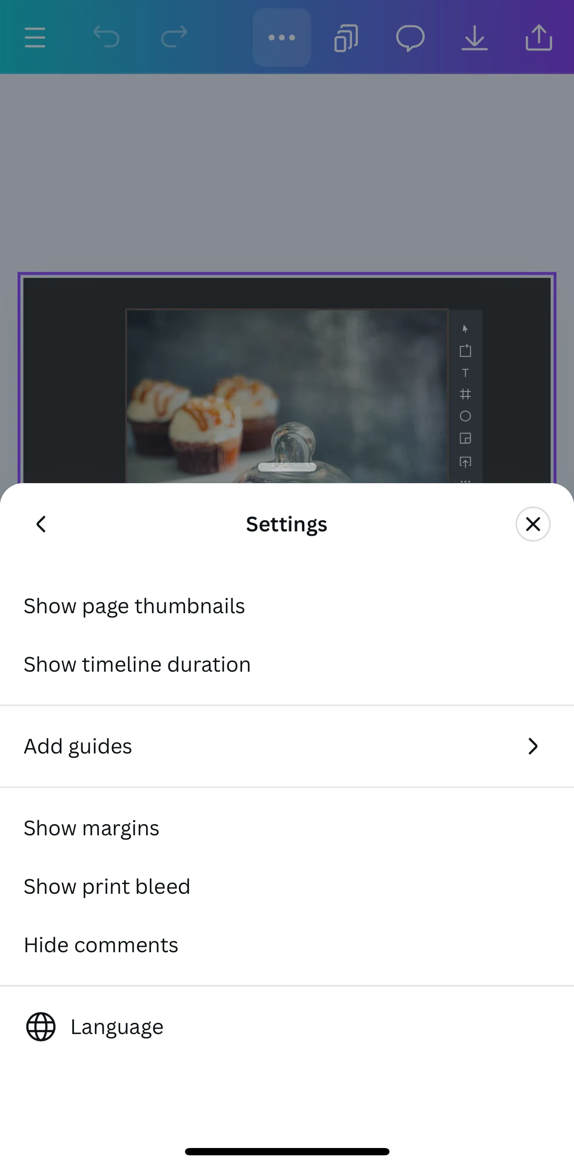 Canva Screen screen in the Changing design language flow