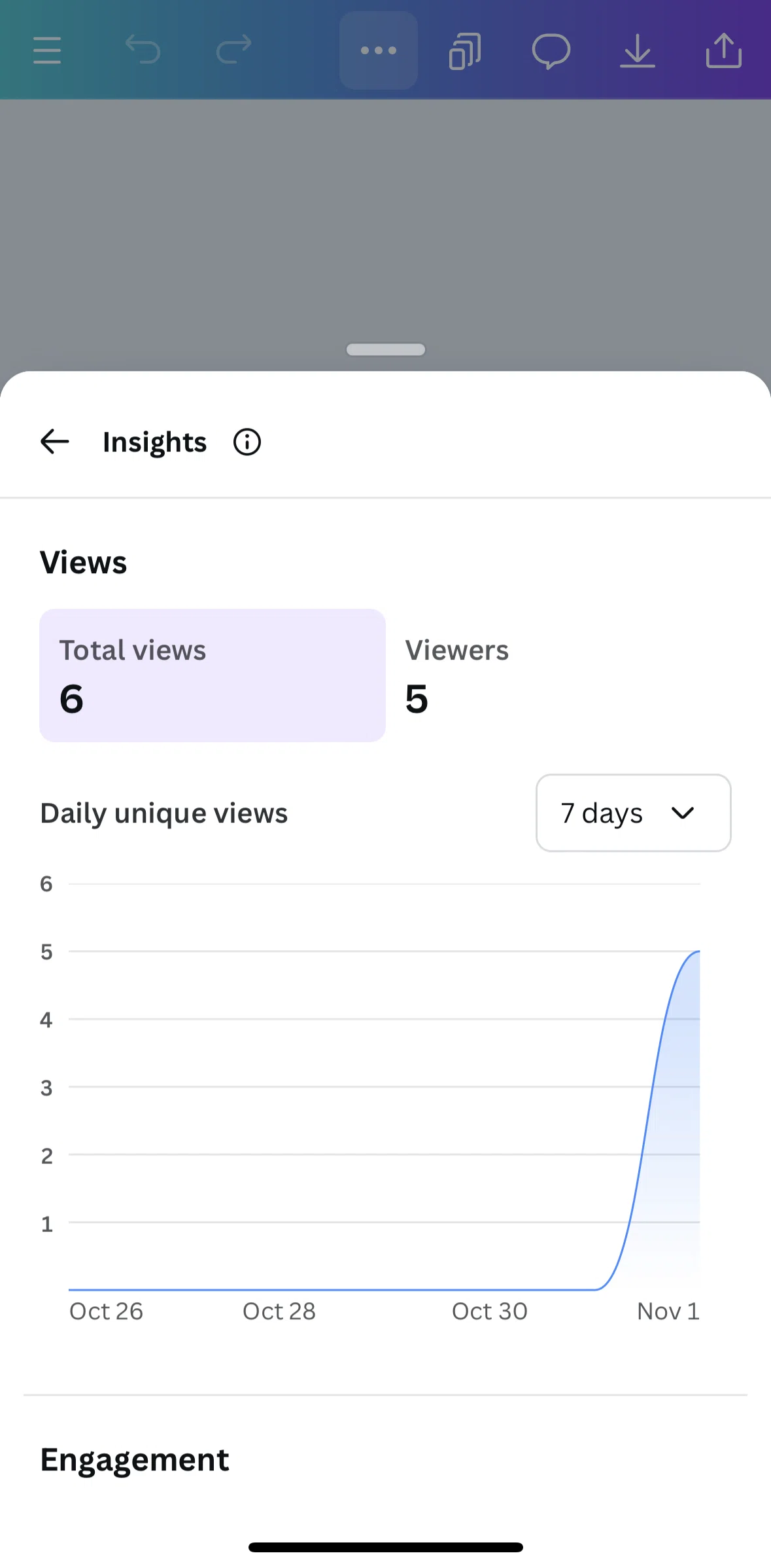 Canva Screen screen in the Filtering insights flow