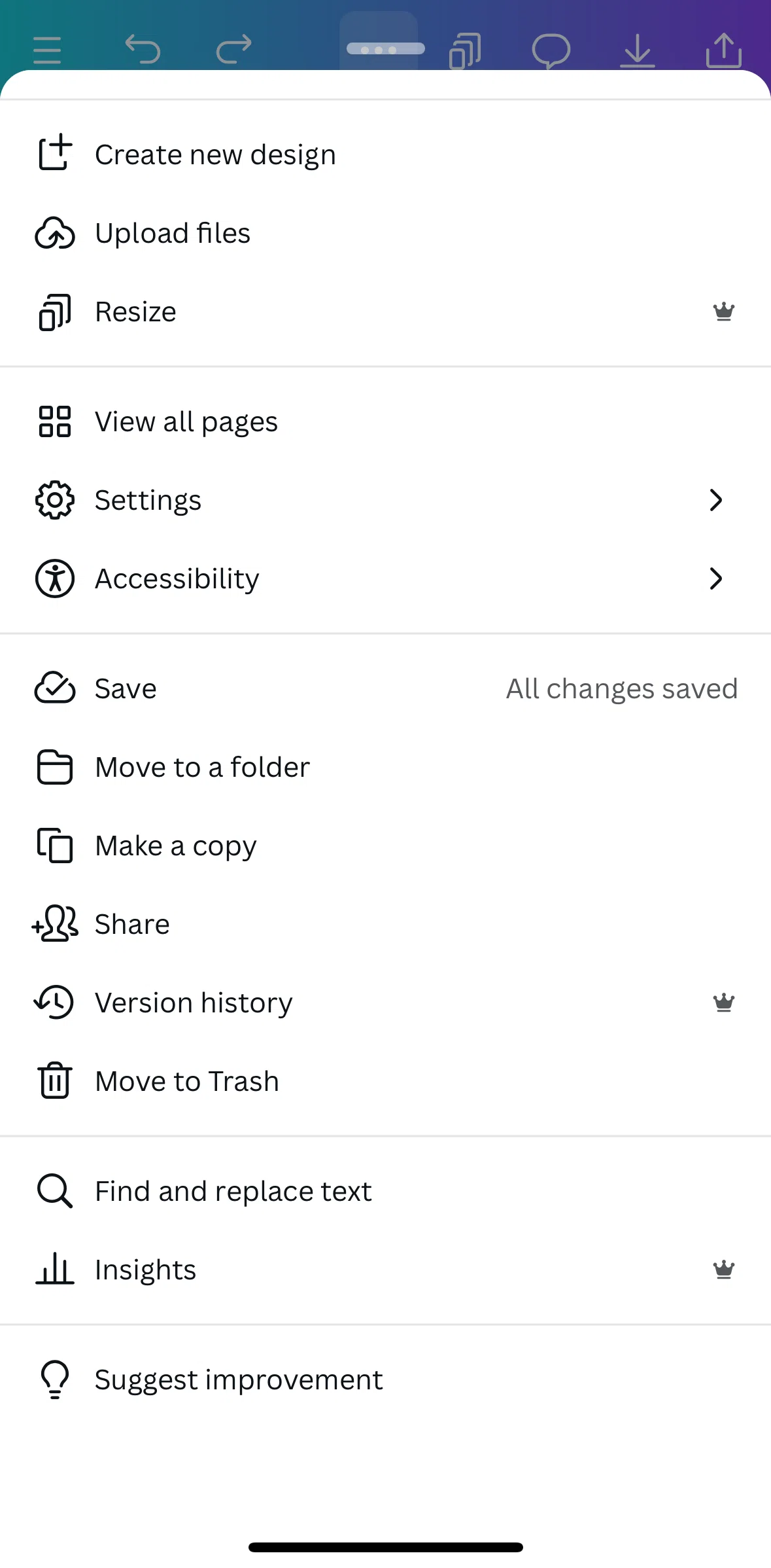 Canva Screen screen in the Insights flow