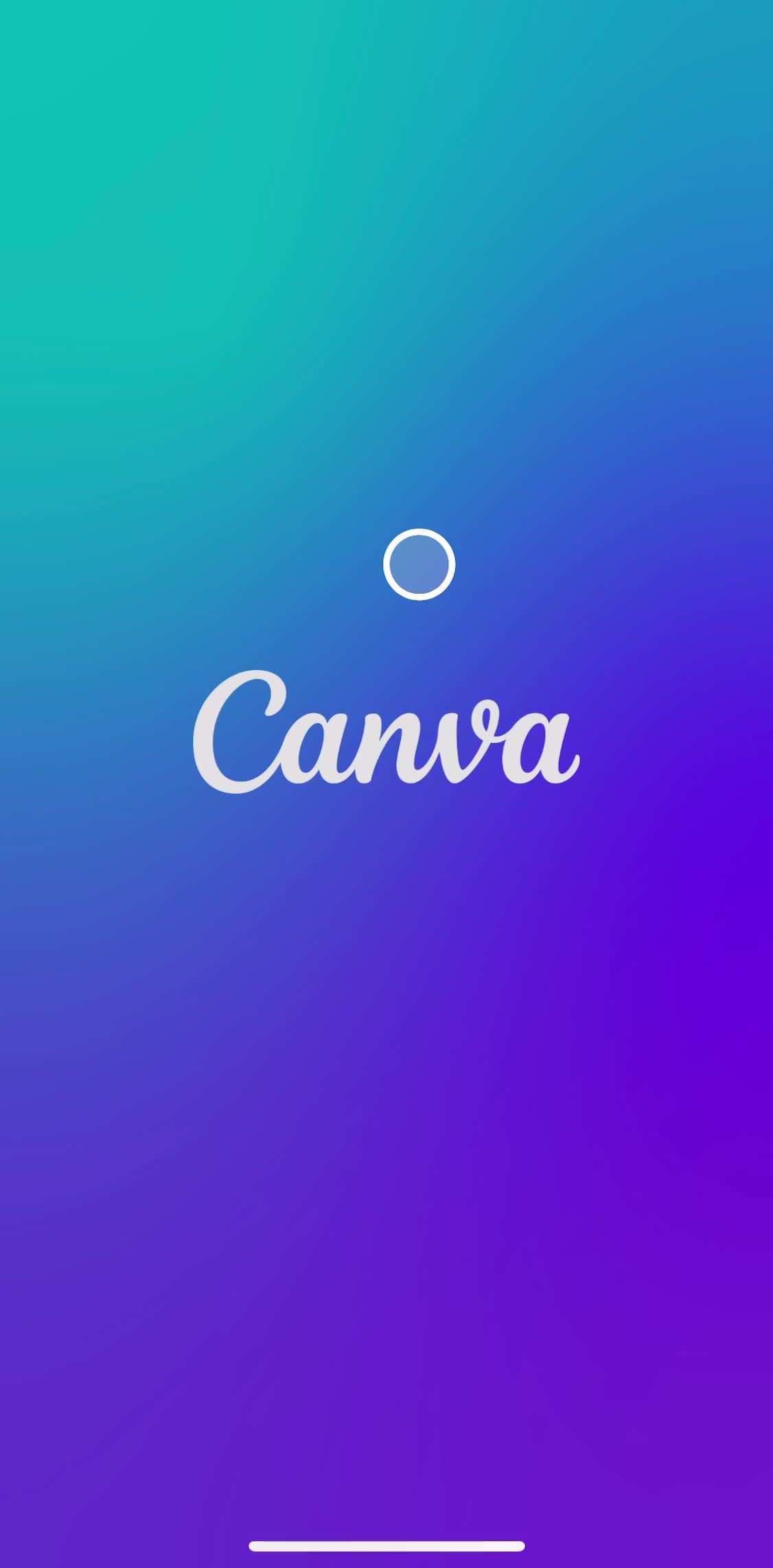 Canva Splash screen screen in the Onboarding flow