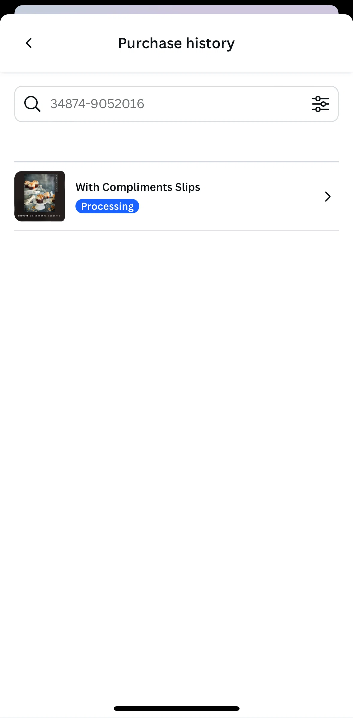 Canva Screen screen in the Order detail flow