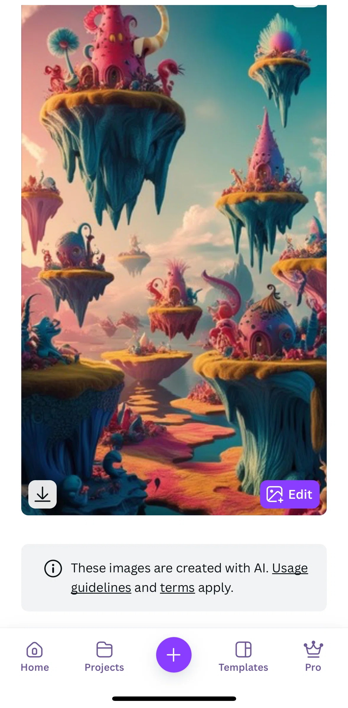 Canva Screen screen in the Save image flow