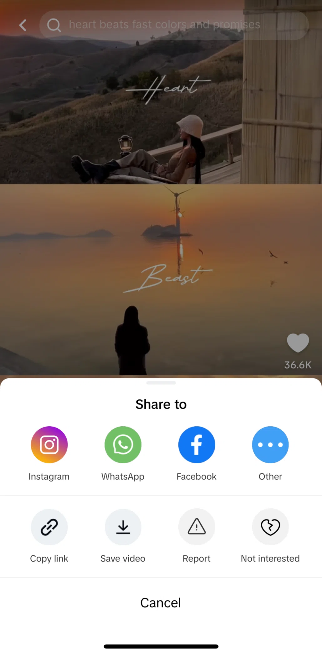 CapCut Screen screen in the Reporting a video flow