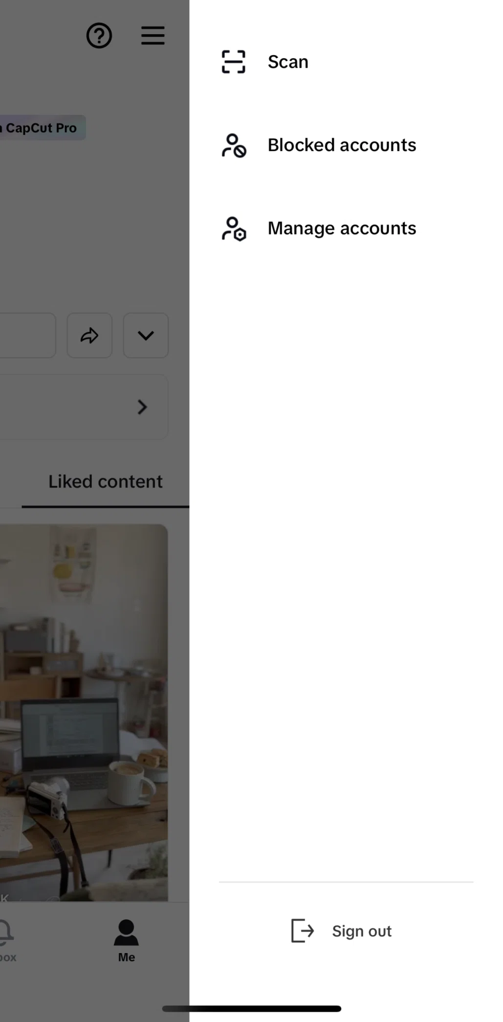 CapCut Screen screen in the Scanning QR code flow