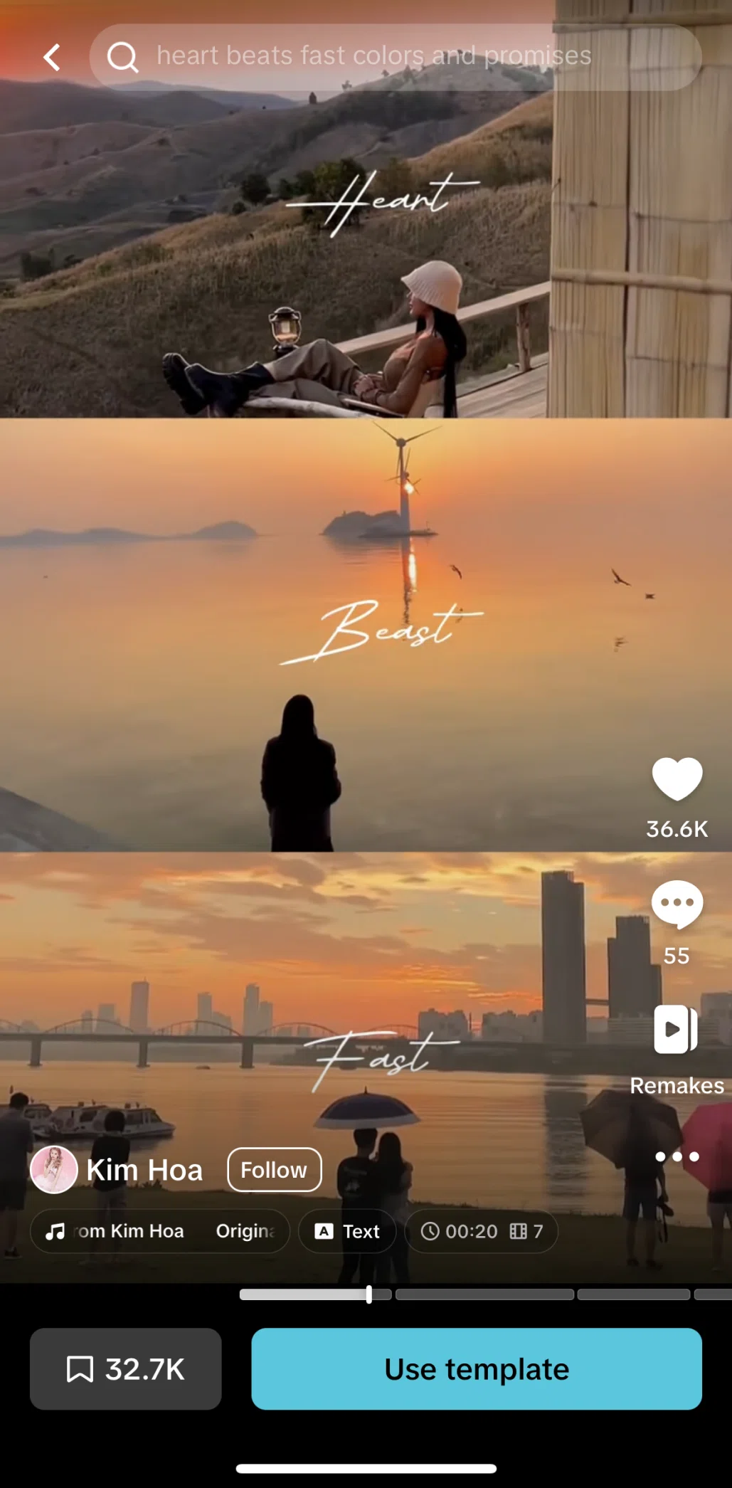 CapCut Screen screen in the Template options flow