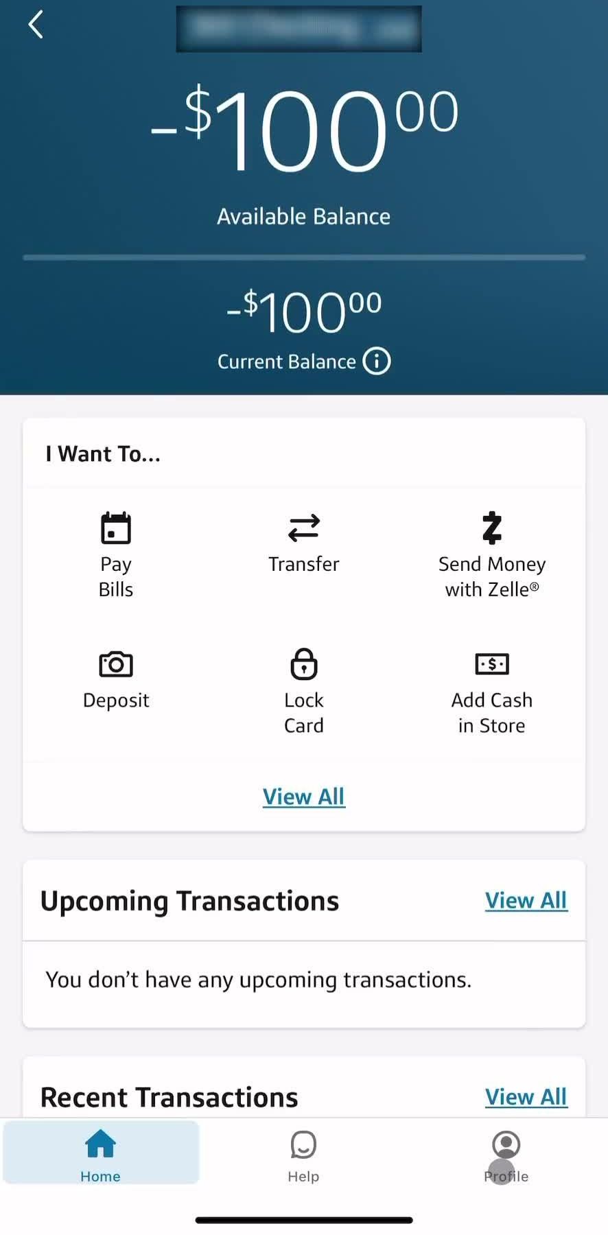 Capital One Home screen in the Digital Wallet flow