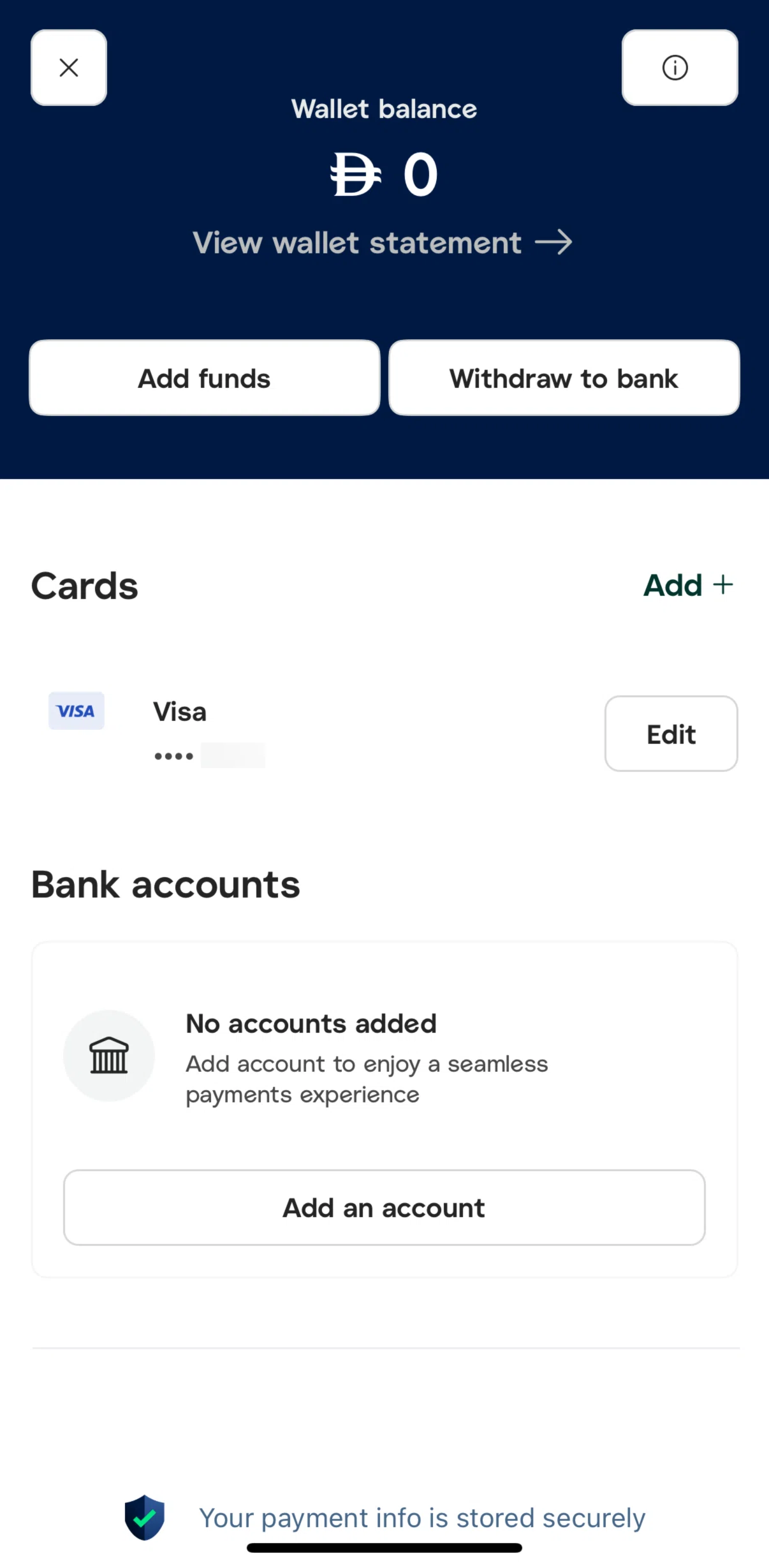 Careem Screen screen in the Adding a card flow