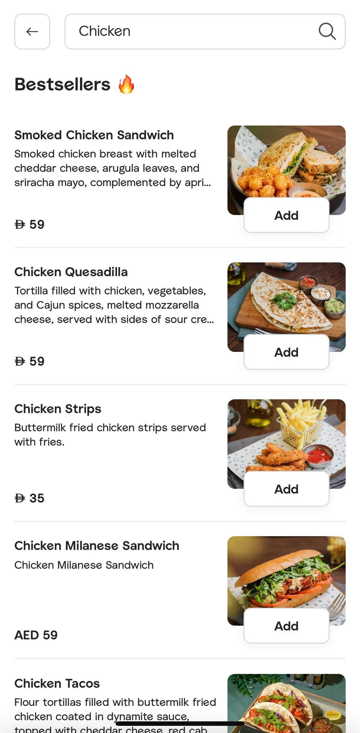 Careem Screen screen in the Adding to cart (food) flow