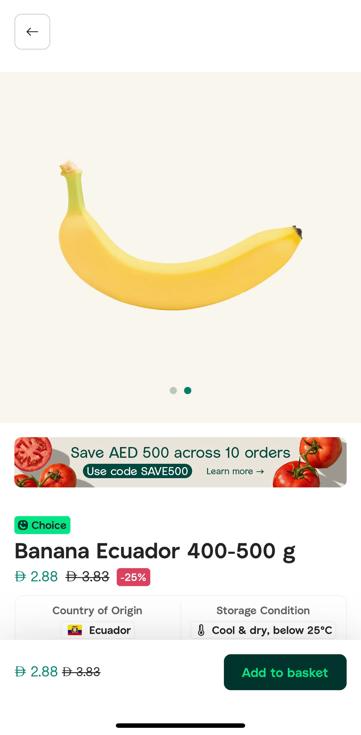 Careem Screen screen in the Adding to cart (Quik) flow