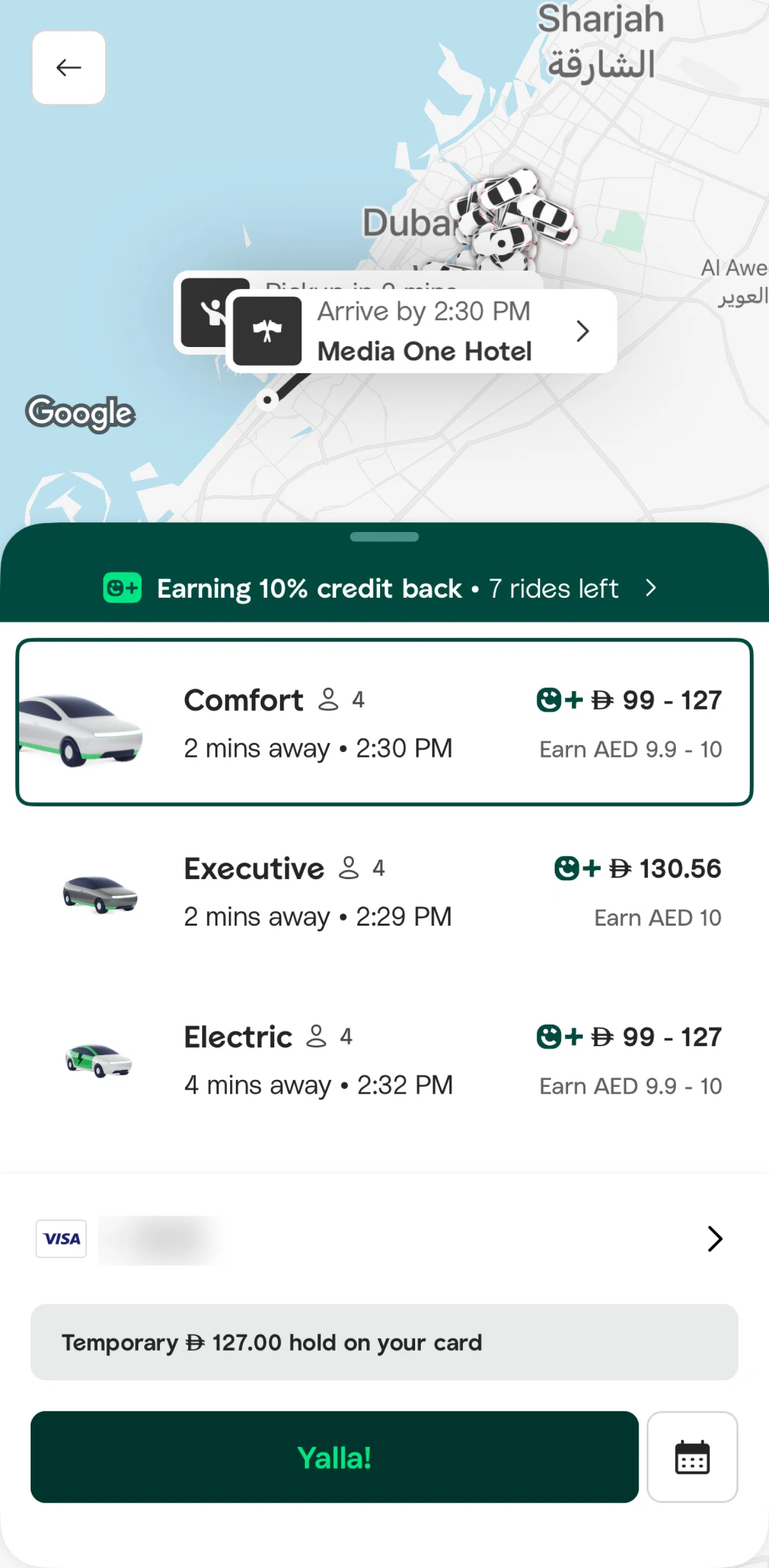 Careem Screen screen in the Changing a payment method flow