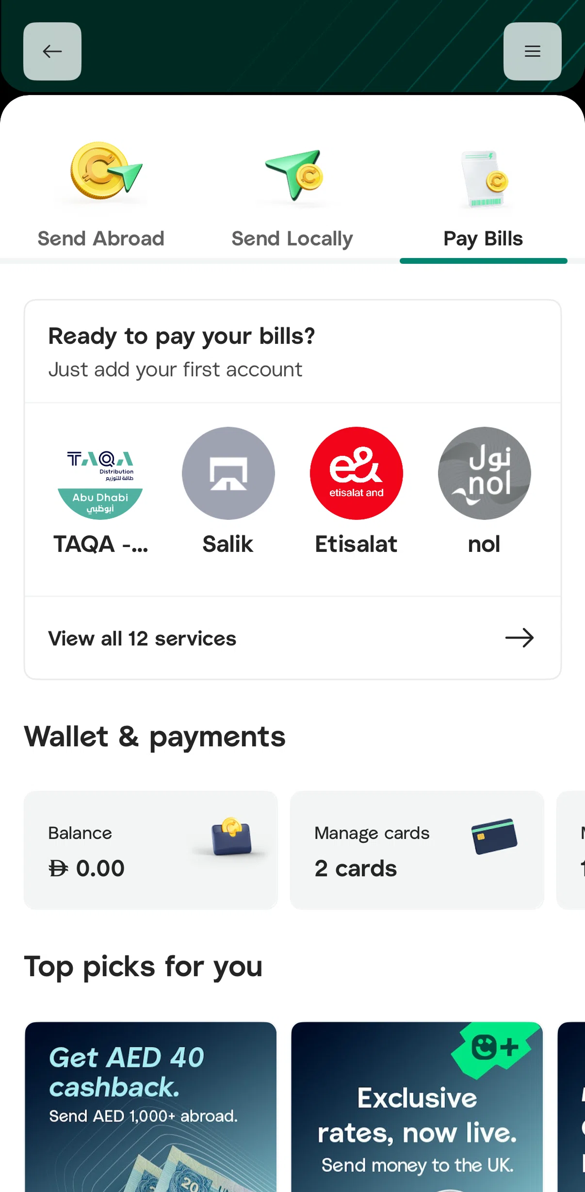 Careem Screen screen in the Linking a bill account flow