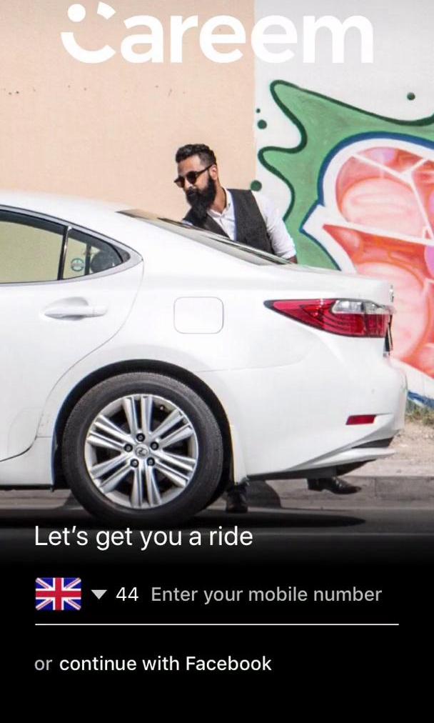 Careem Screen screen in the Onboarding flow