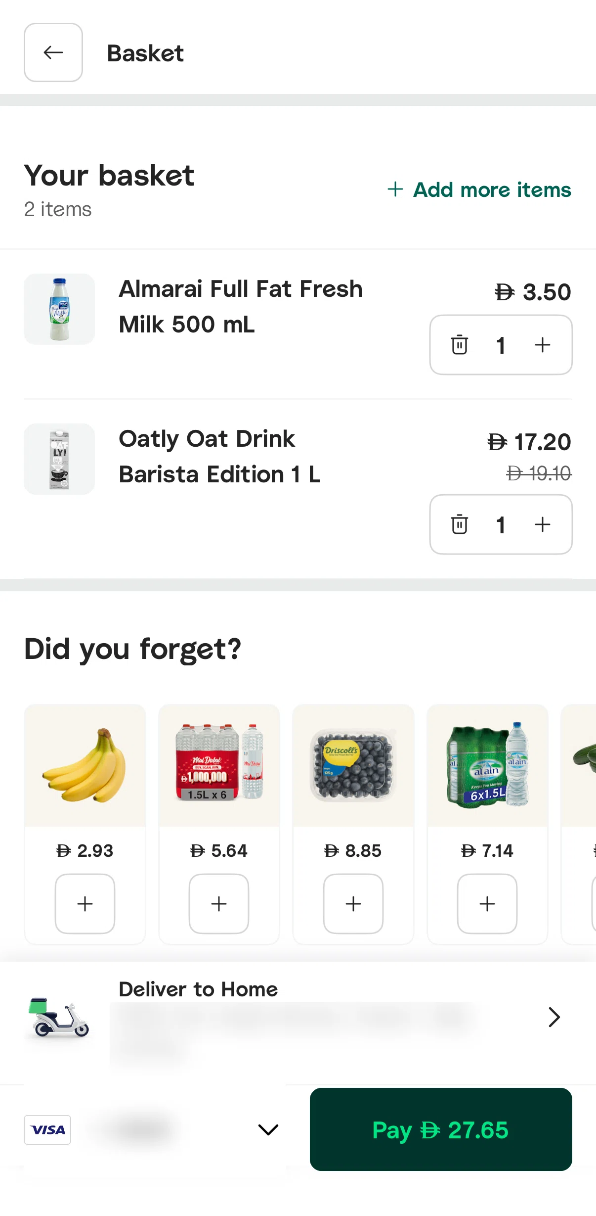 Careem Screen screen in the Placing an order (Quik) flow
