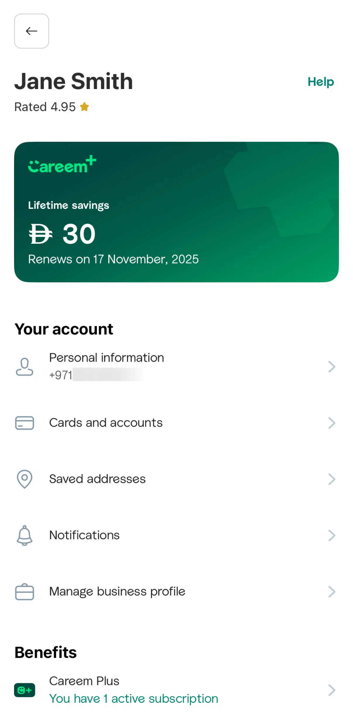 Careem Screen screen in the Setting up PIN flow