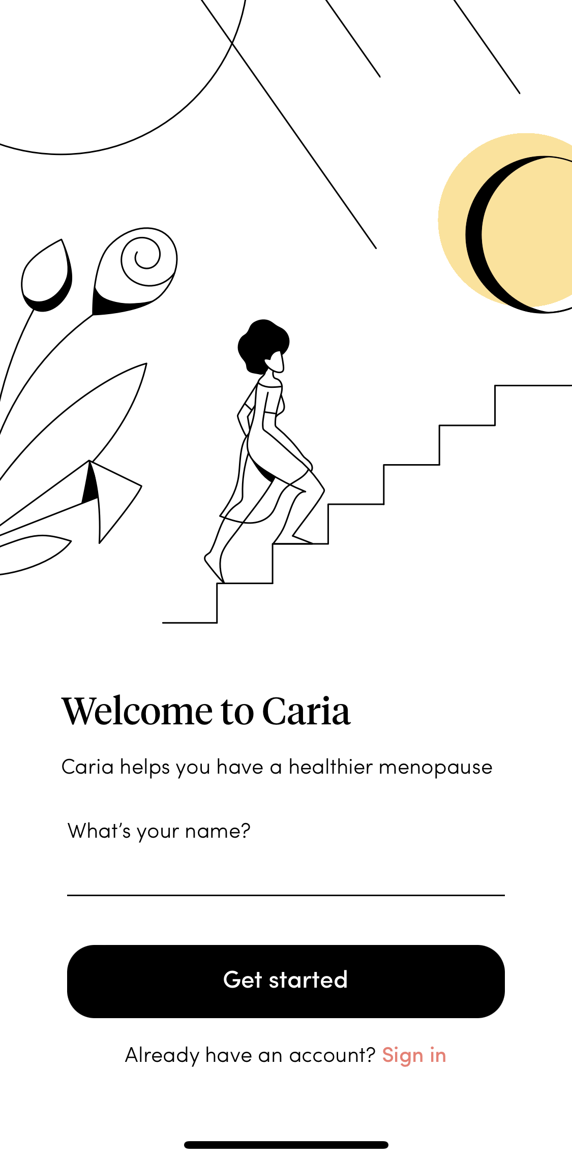 Caria Enter name screen in the General Browsing flow