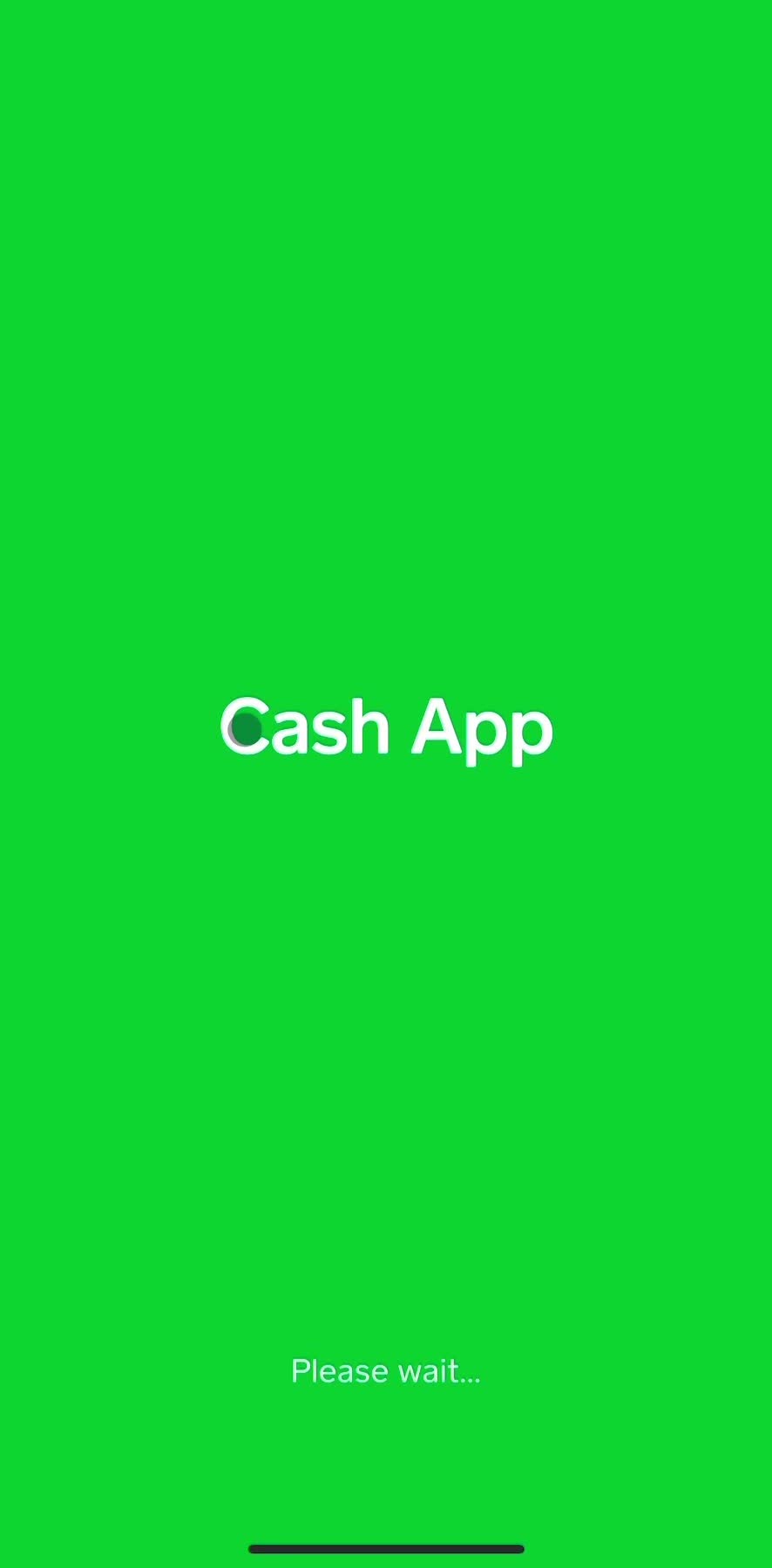 Cash App Splash screen screen in the Logging In flow