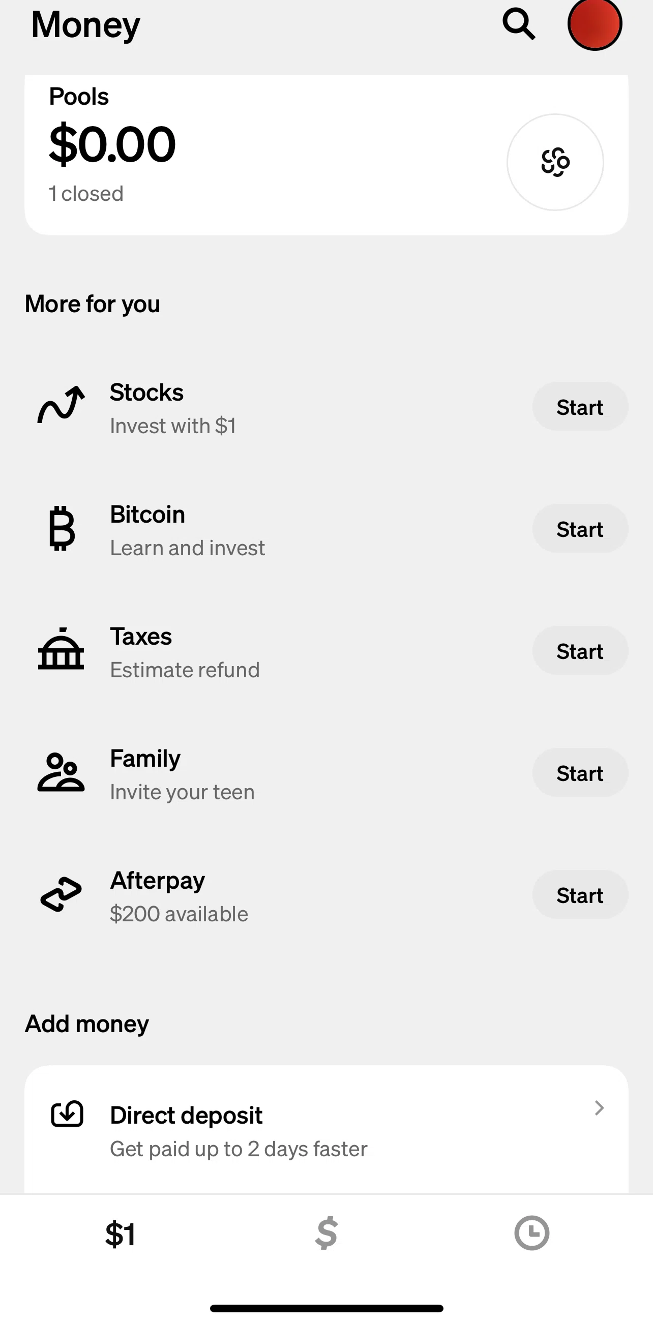 Cash App Screen 1 screen in the Stocks flow