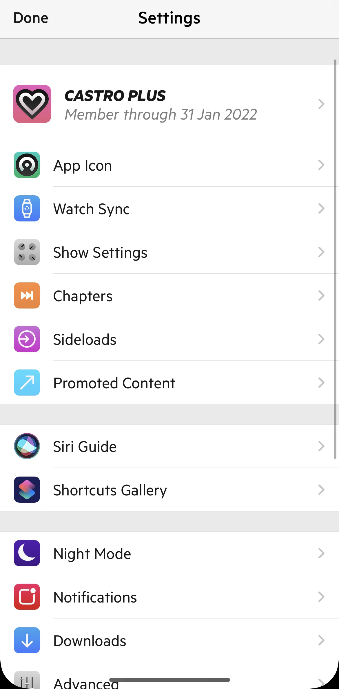 Castro Screen screen in the Downloads flow