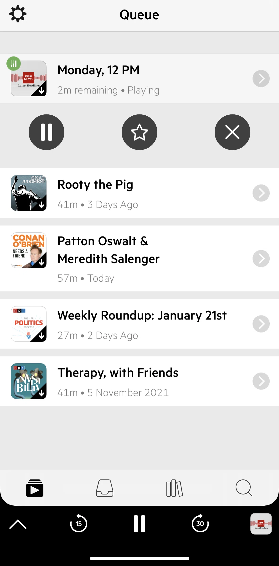 Castro Screen screen in the Star a podcast flow