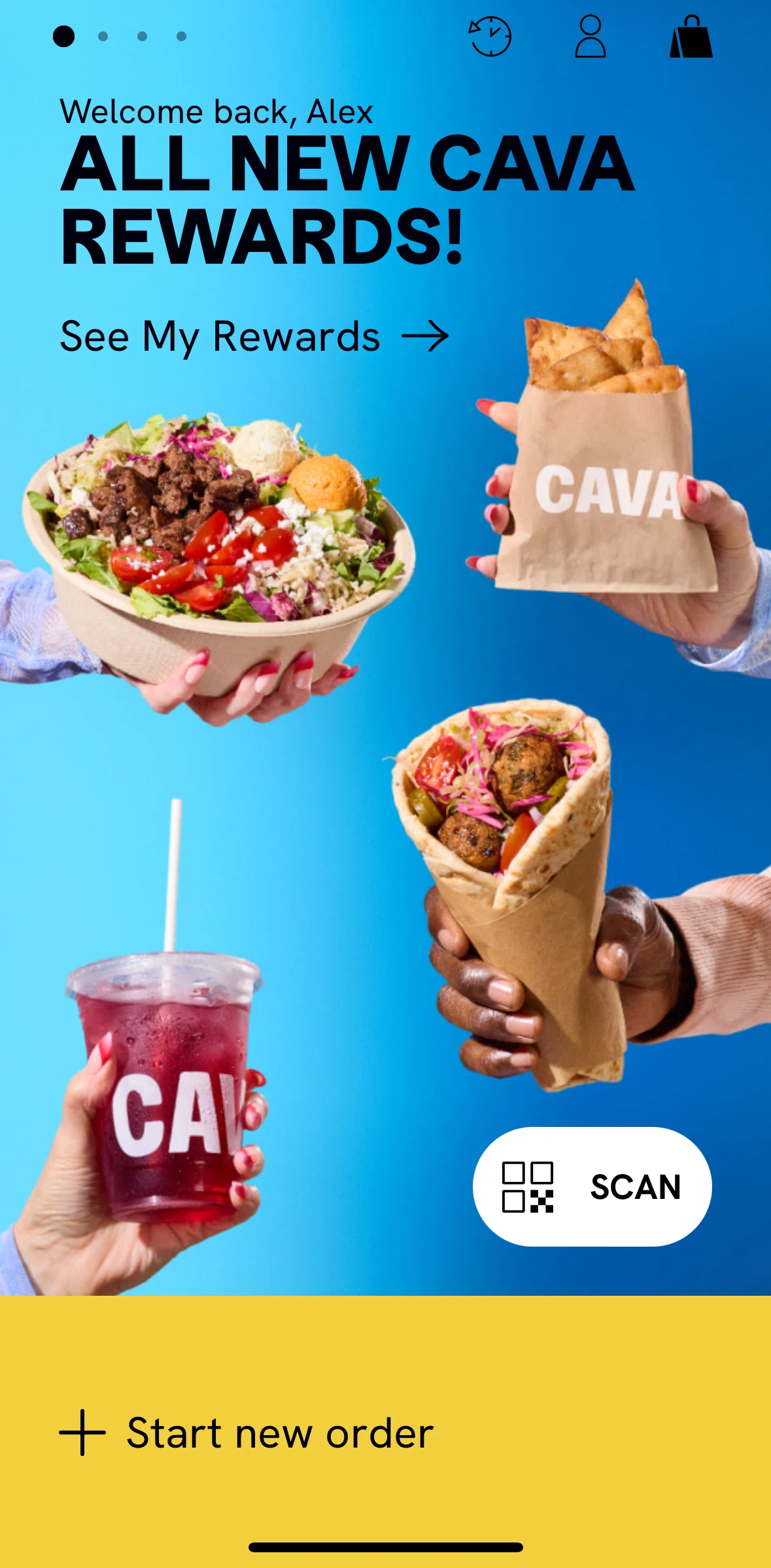 CAVA Screen screen in the Home flow