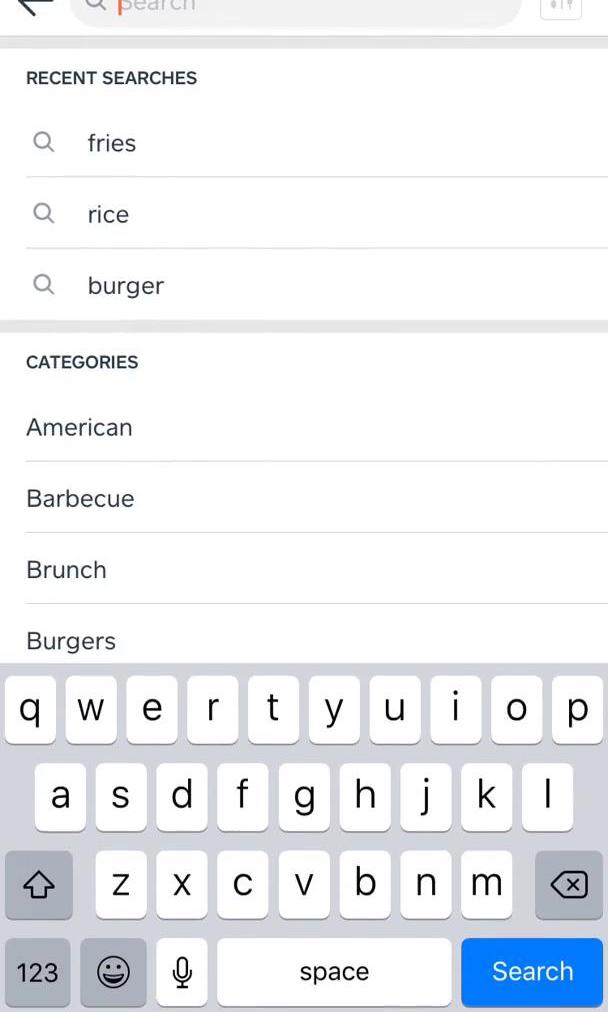 Caviar Screen screen in the Searching flow