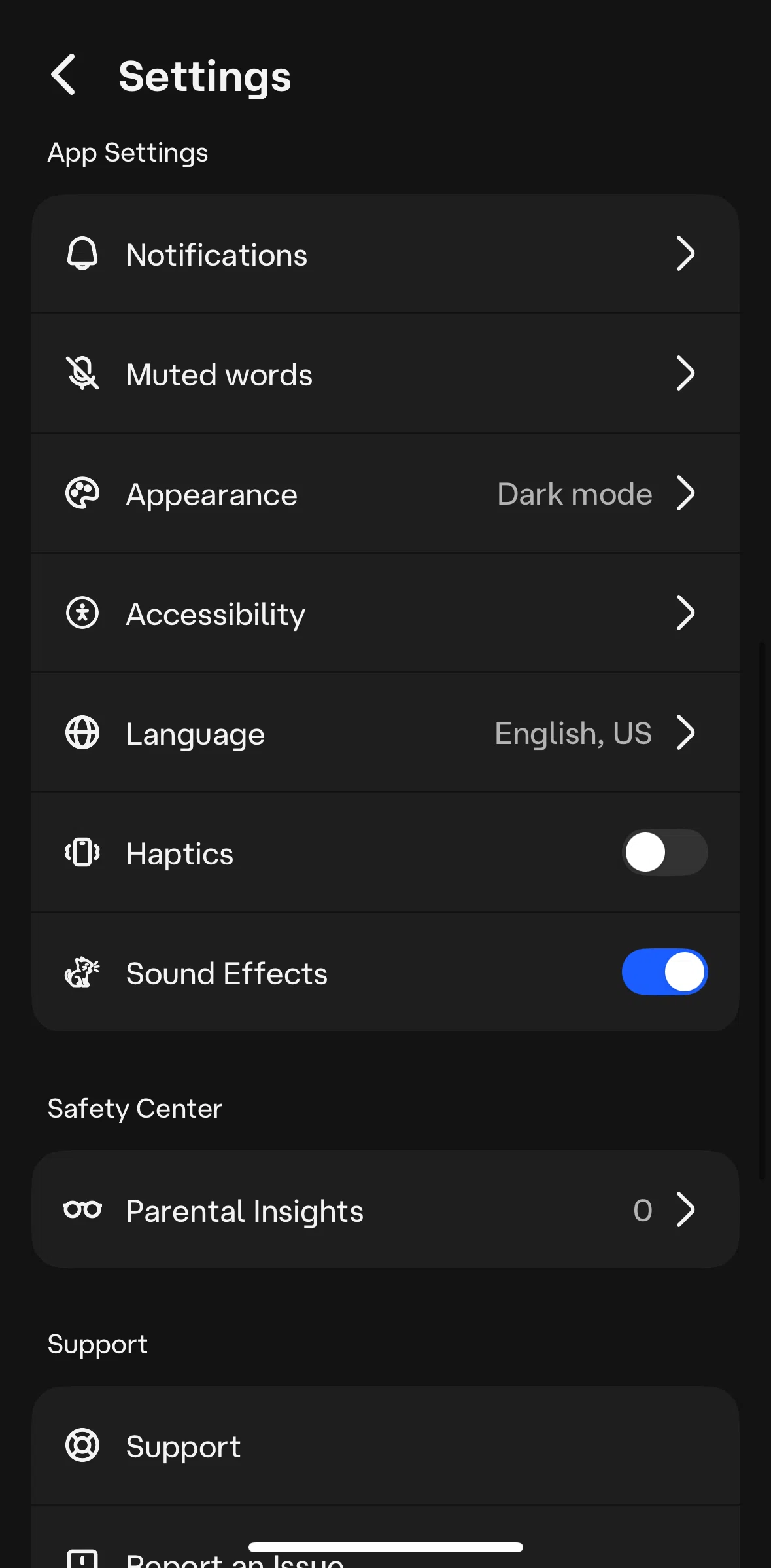 Character AI Screen screen in the Changing language flow