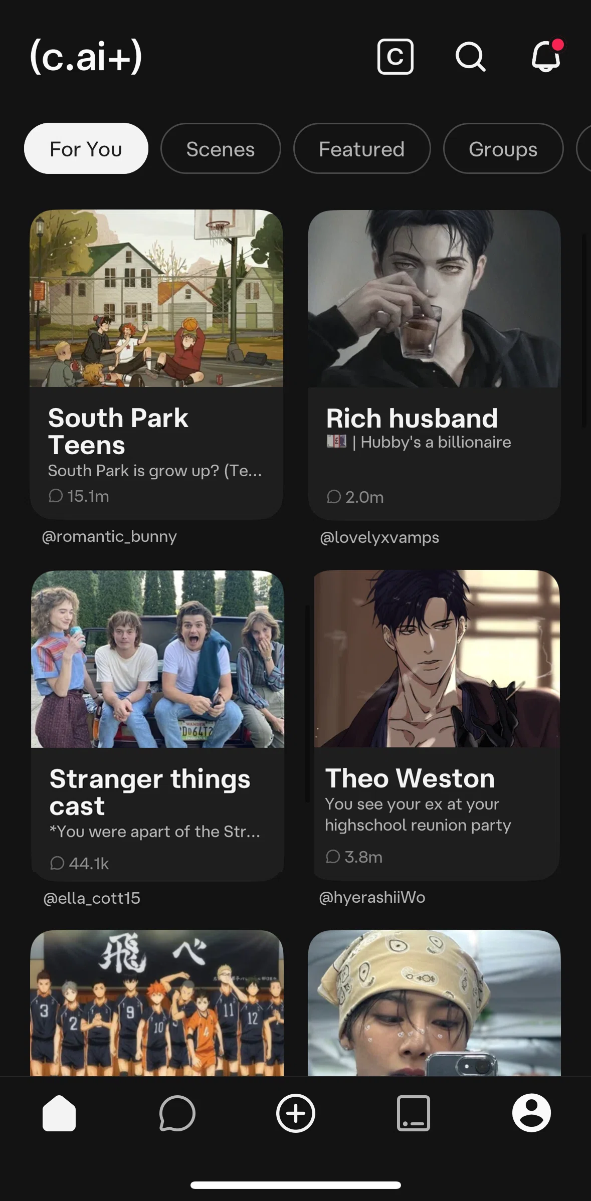 Character AI Screen screen in the Chats flow