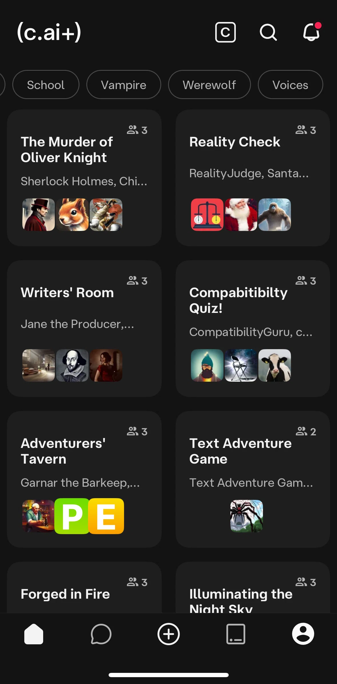 Character AI Screen screen in the Group detail flow
