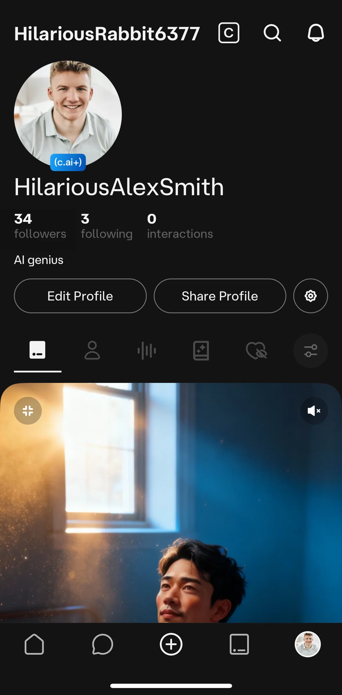 Character AI Screen screen in the Settings flow
