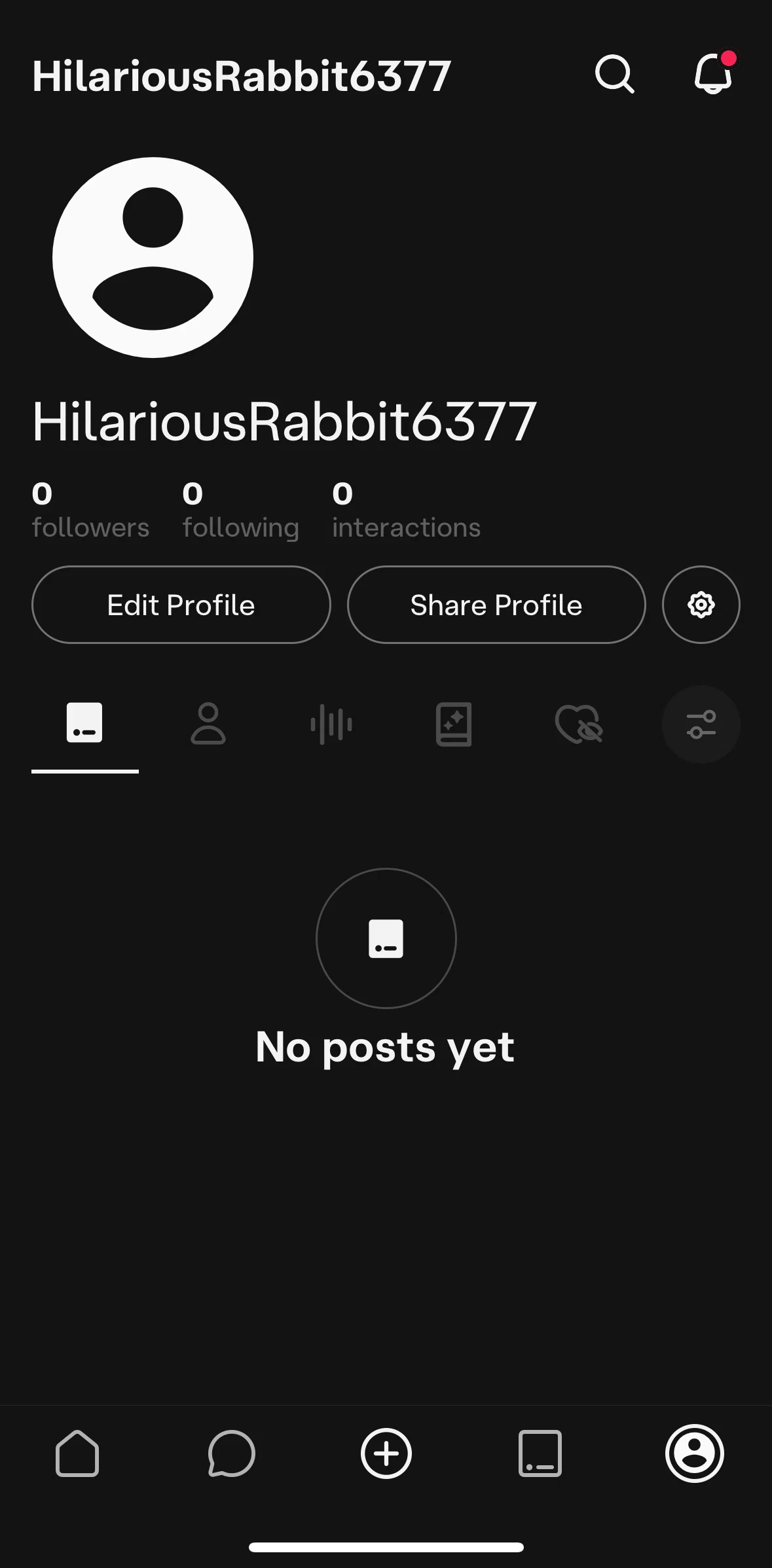 Character AI Screen screen in the Uploading profile picture flow
