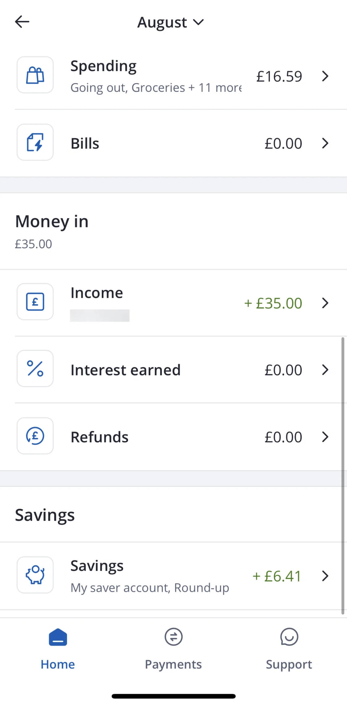 Chase UK Screen screen in the Savings flow