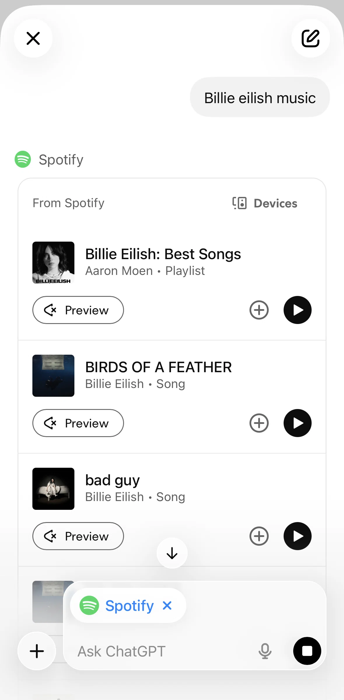 Chat Gpt Screen 1 screen in the Adding a music to a library flow