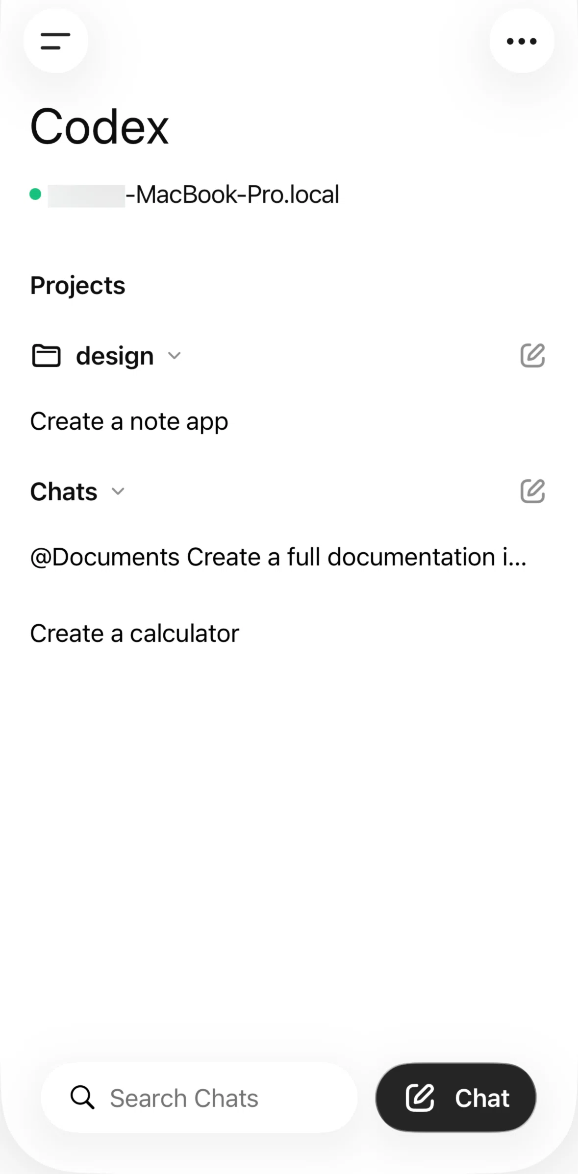 Chat Gpt Screen 1 screen in the Archiving a chat (Codex) flow