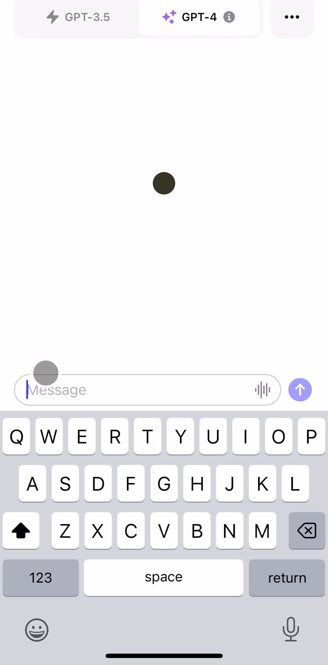 Chat Gpt Chat bot screen in the Chat Bot flow