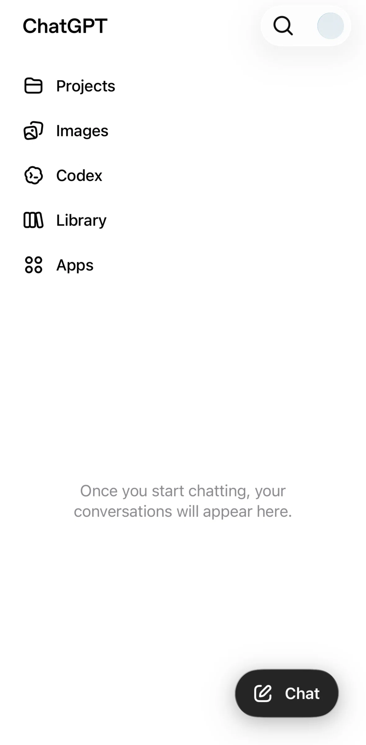 Chat Gpt Screen 1 screen in the Codex flow