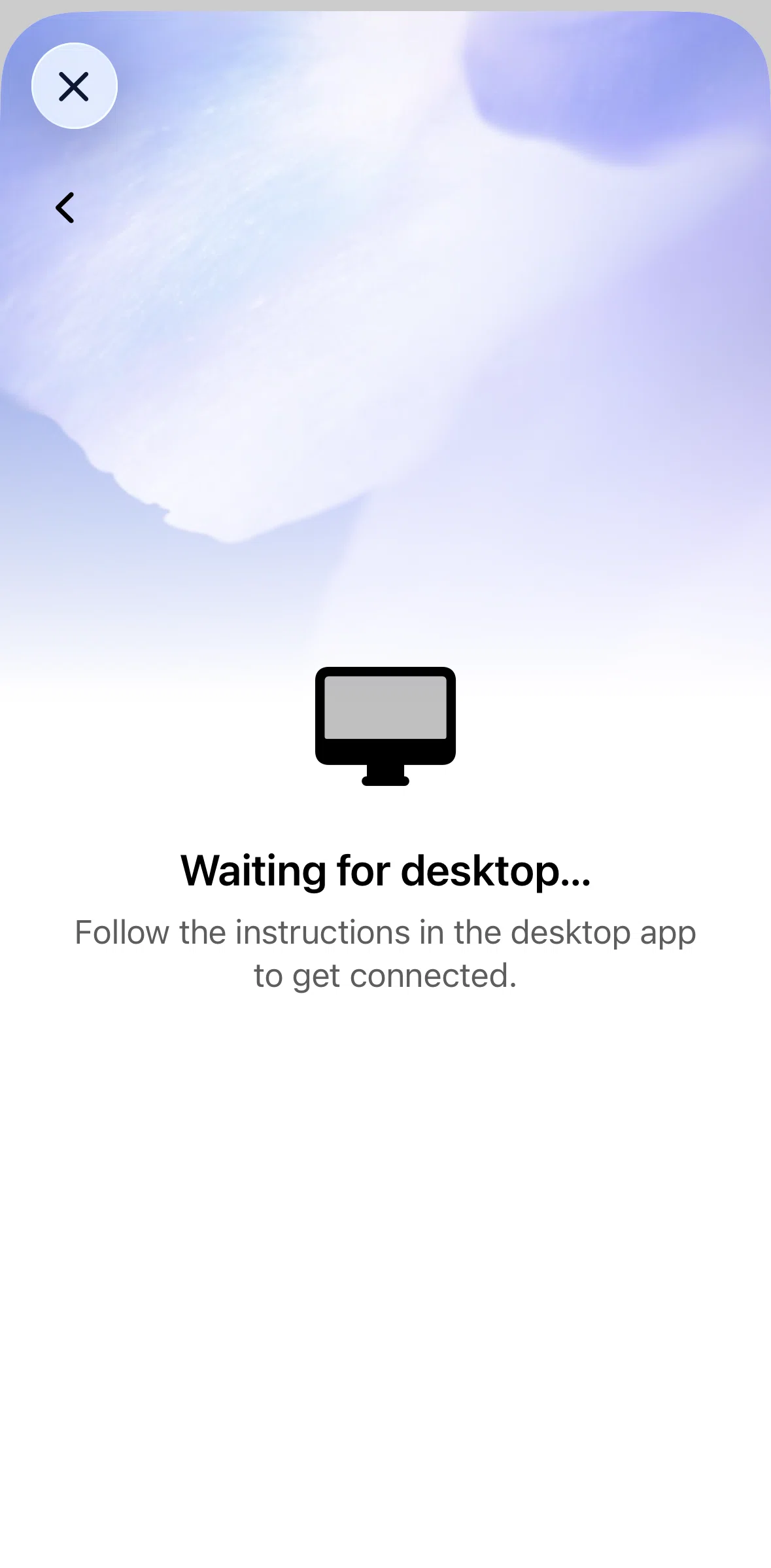 Chat Gpt Screen 1 screen in the Connecting to desktop app flow