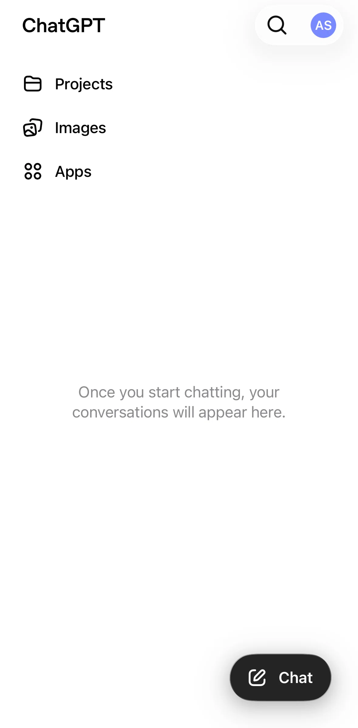 Chat Gpt Screen 1 screen in the Creating a new project flow